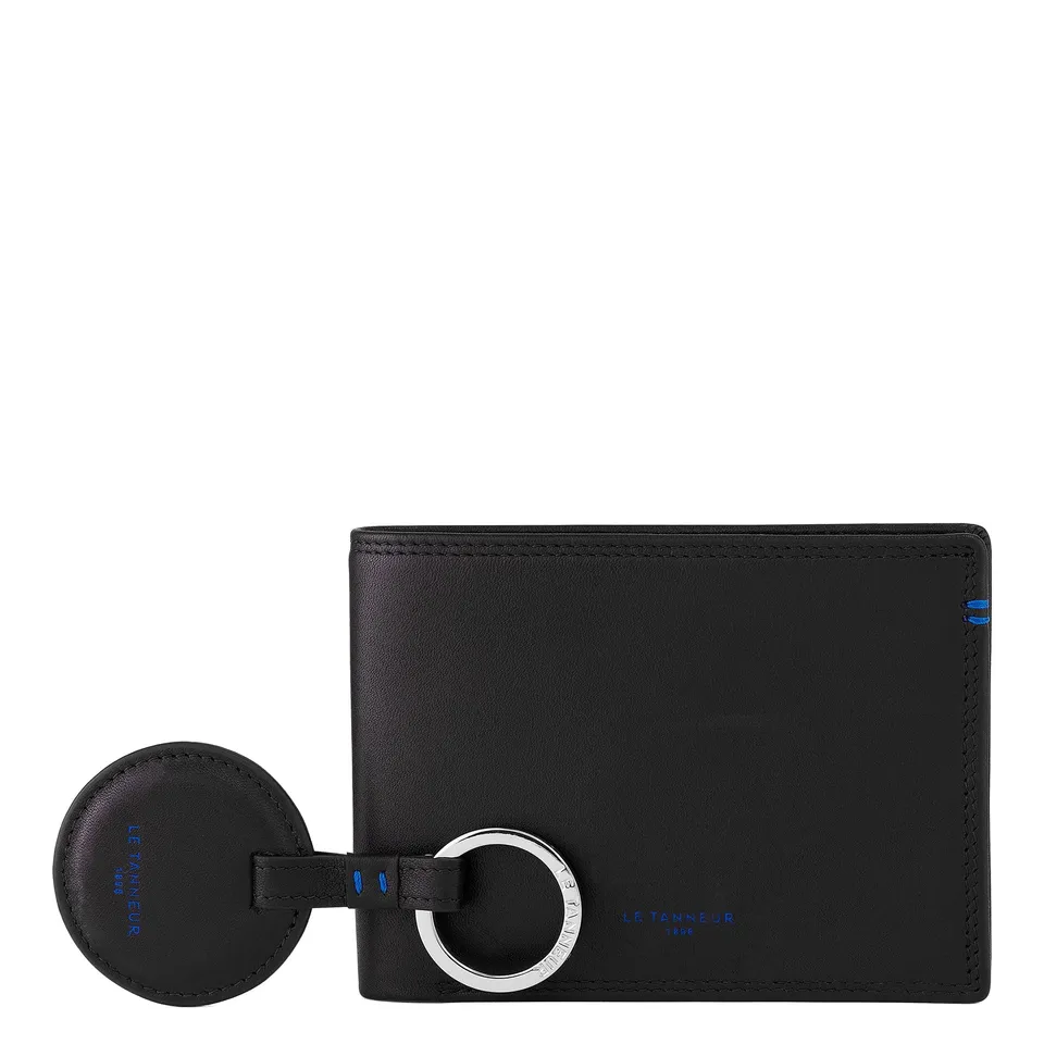 Le Tanneur Wallets coffret portefeuille zippé cuir lisse + porte-clés