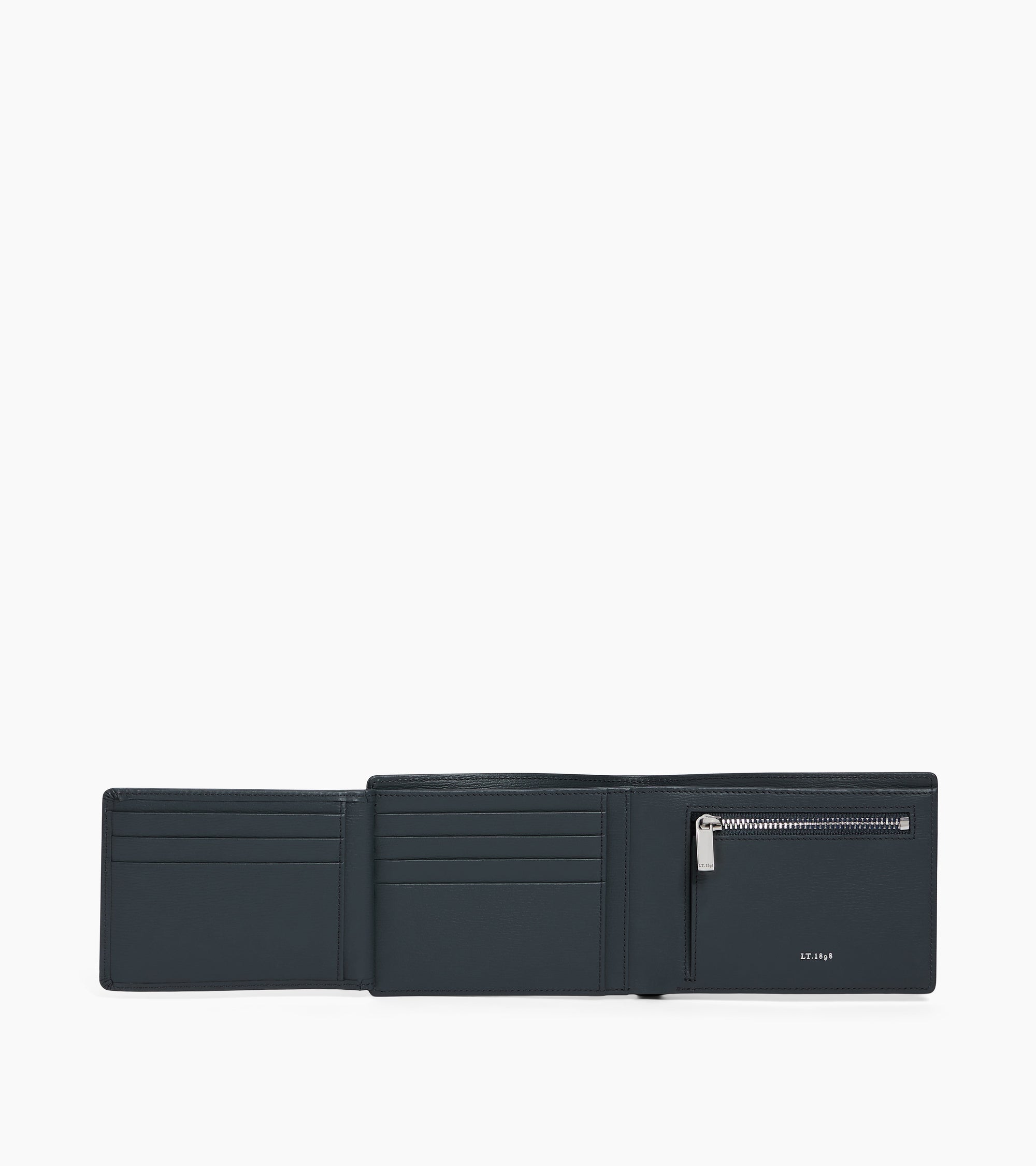 Le Tanneur Lucien portefeuille cuir bleu twilight 2 volets zippé