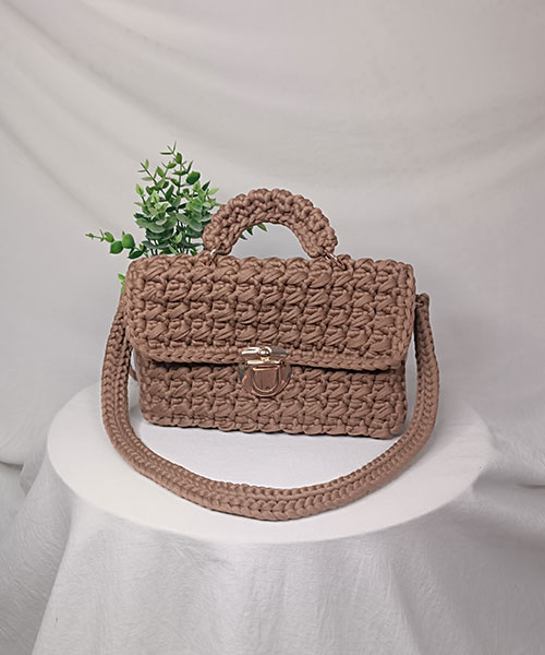 Takiri Elma TK1072 sac à main marron clair crochet