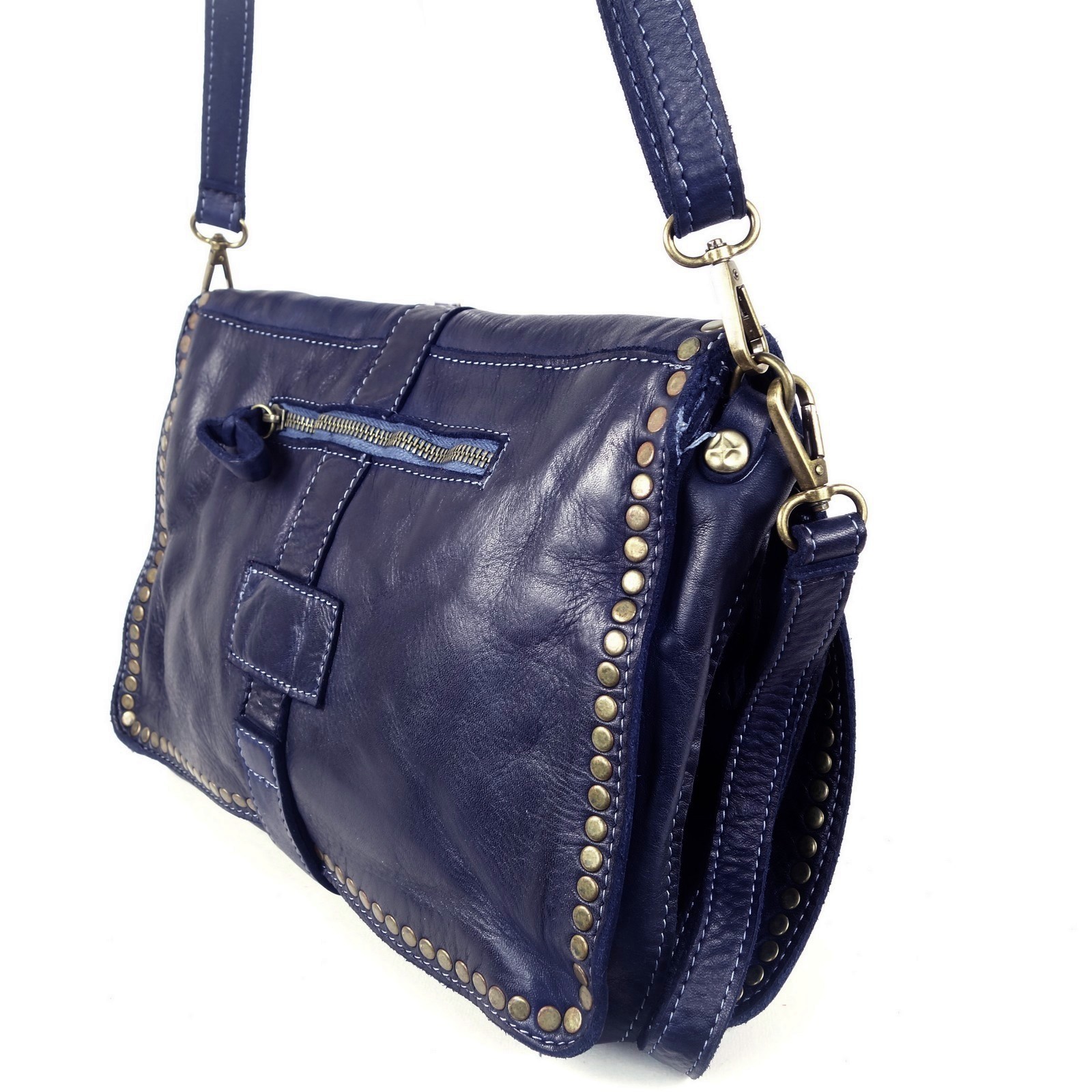 Collection Esprit Cuir Gena pochette cuir bleu jean