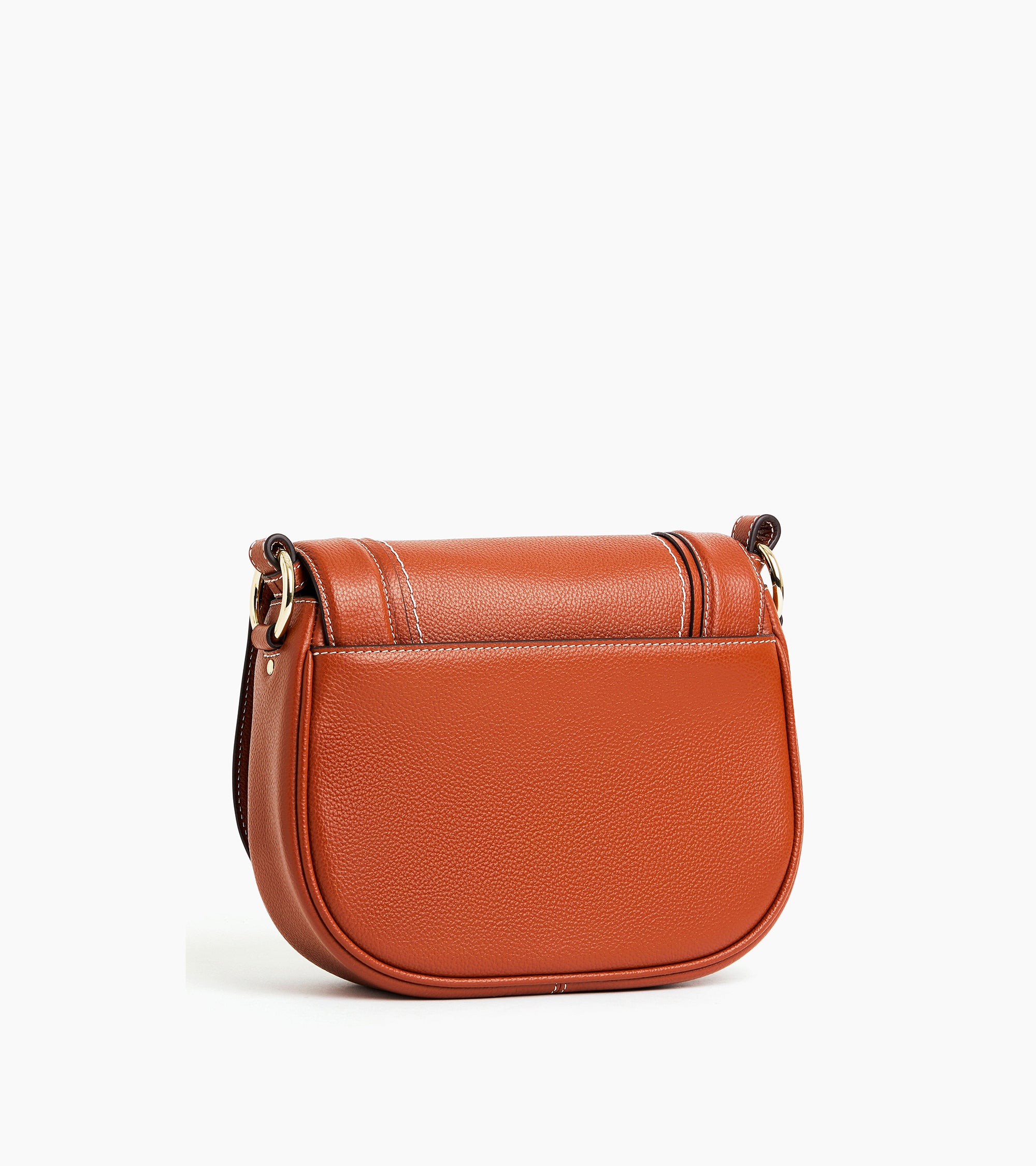 Le Tanneur Ella sac besace cuir grainé Mahogany Brown moyen