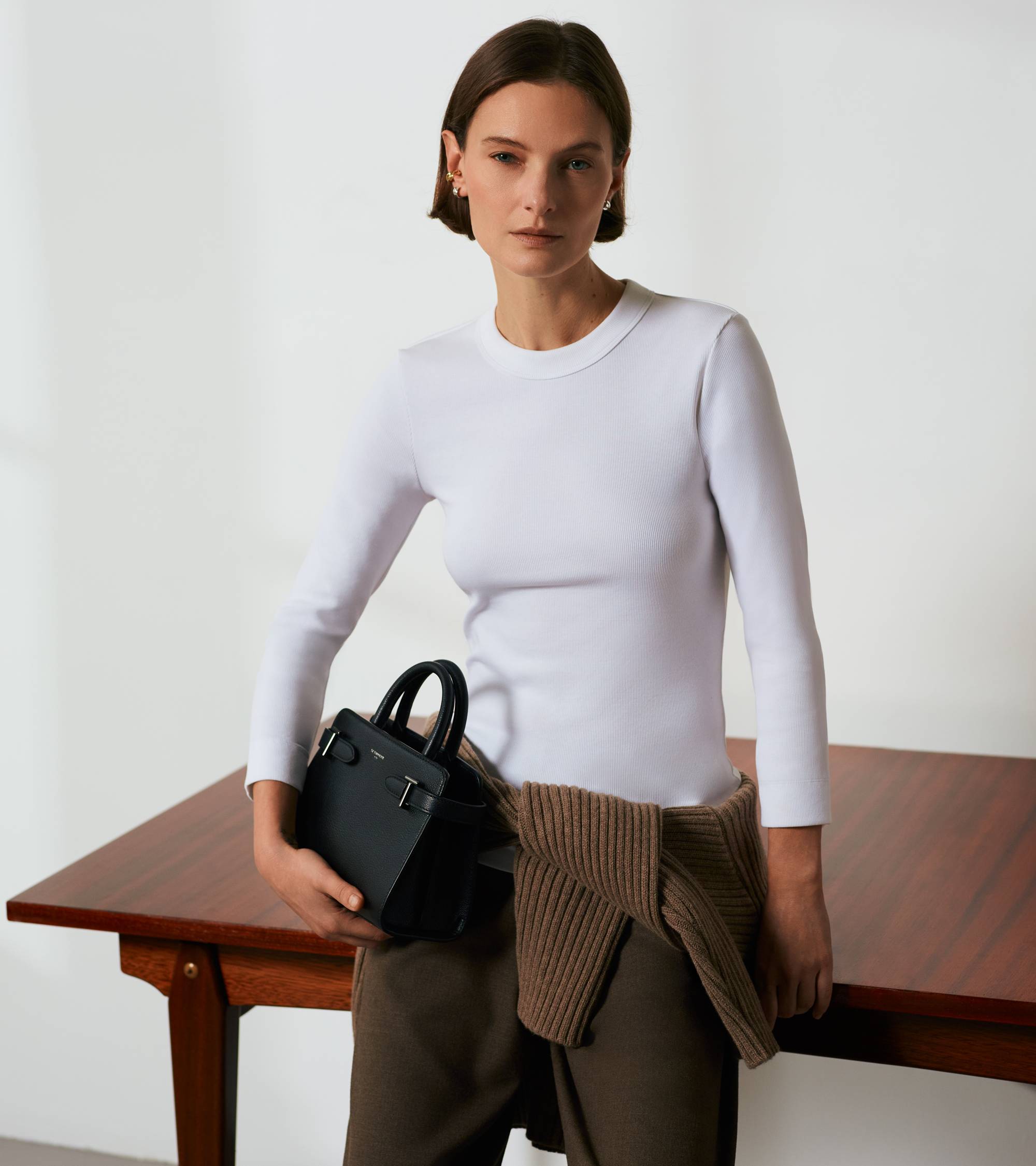 Le Tanneur Emilie petit sac à main cuir grainé noir