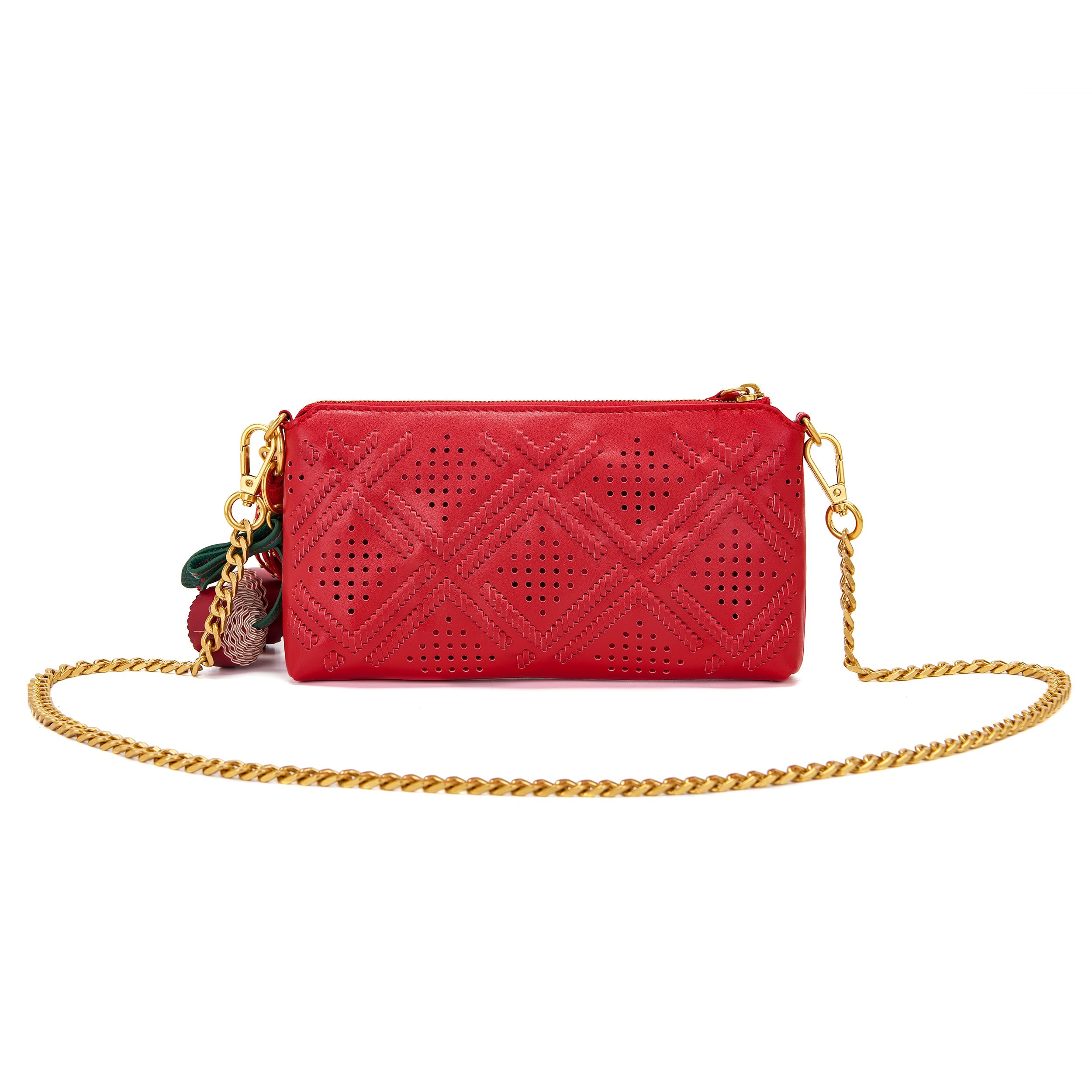 La Carrie Labyrinth portefeuille cuir rouge 25x4