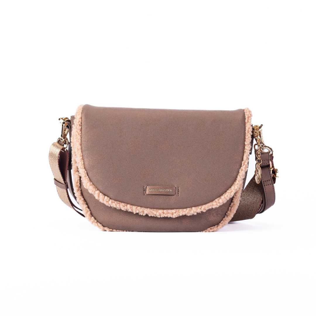 Mac Alyster Ambre Sac à Rabat Bronze Effet Daim
