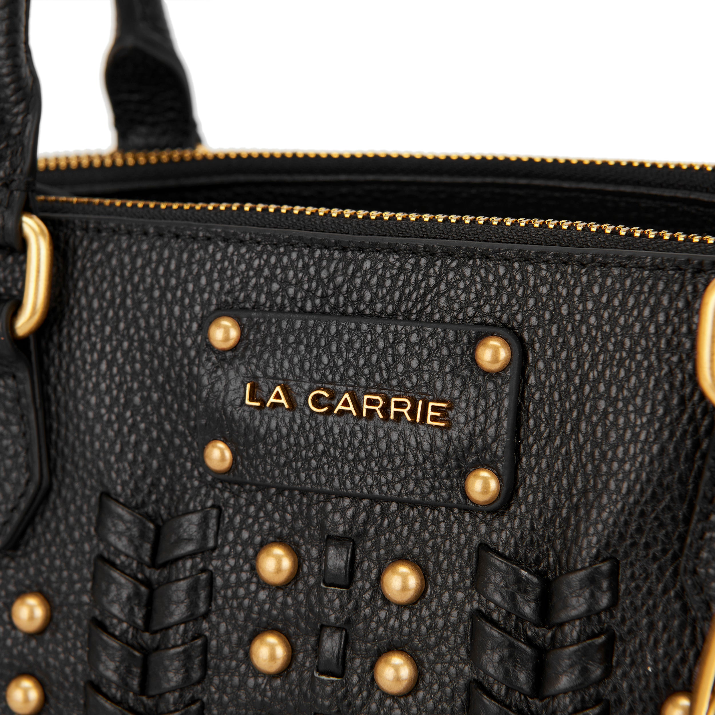 La Carrie Eclipse sac à main cuir noir 34x11x20 cm clous