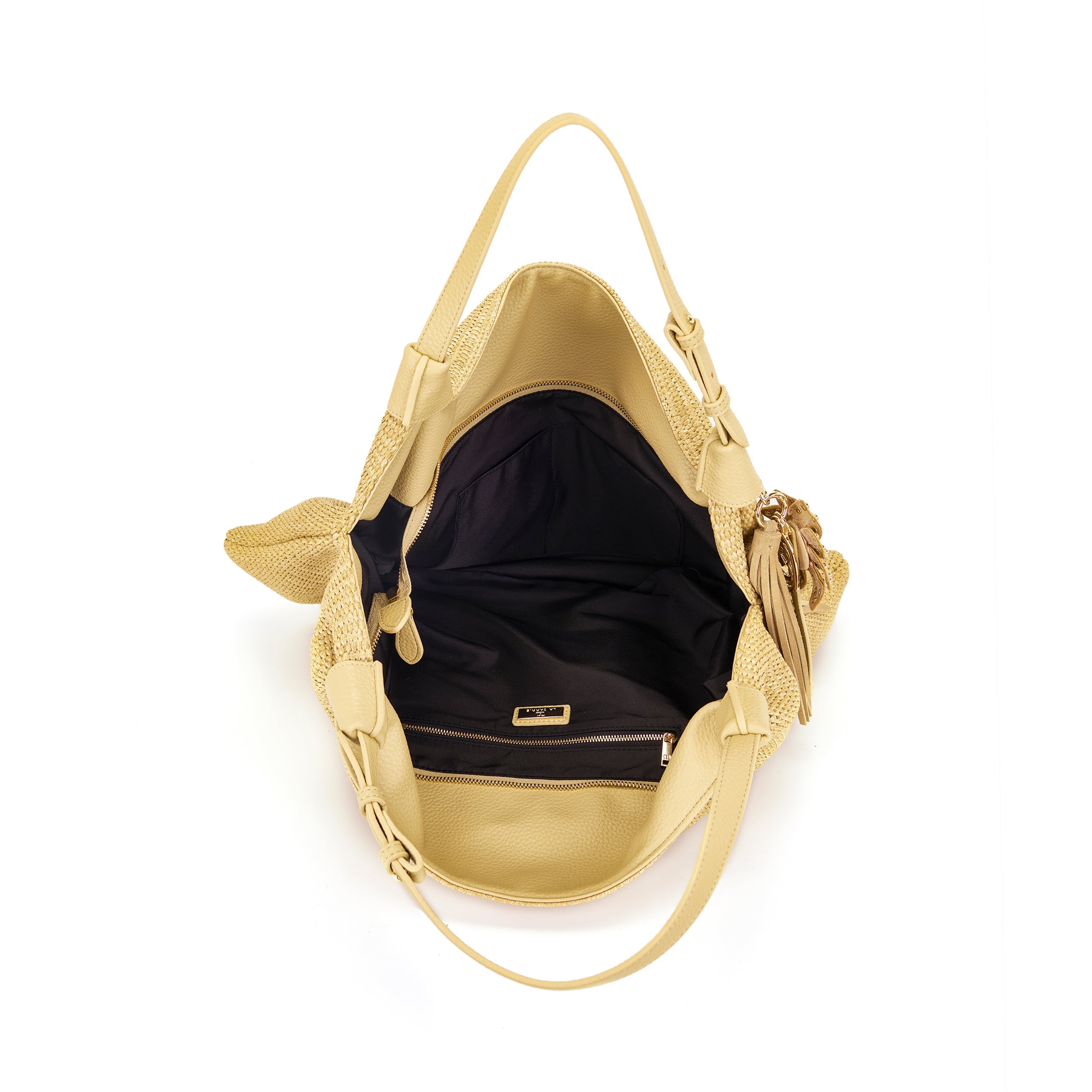 La Carrie La Plage sac shopping beige raffia 56 cm