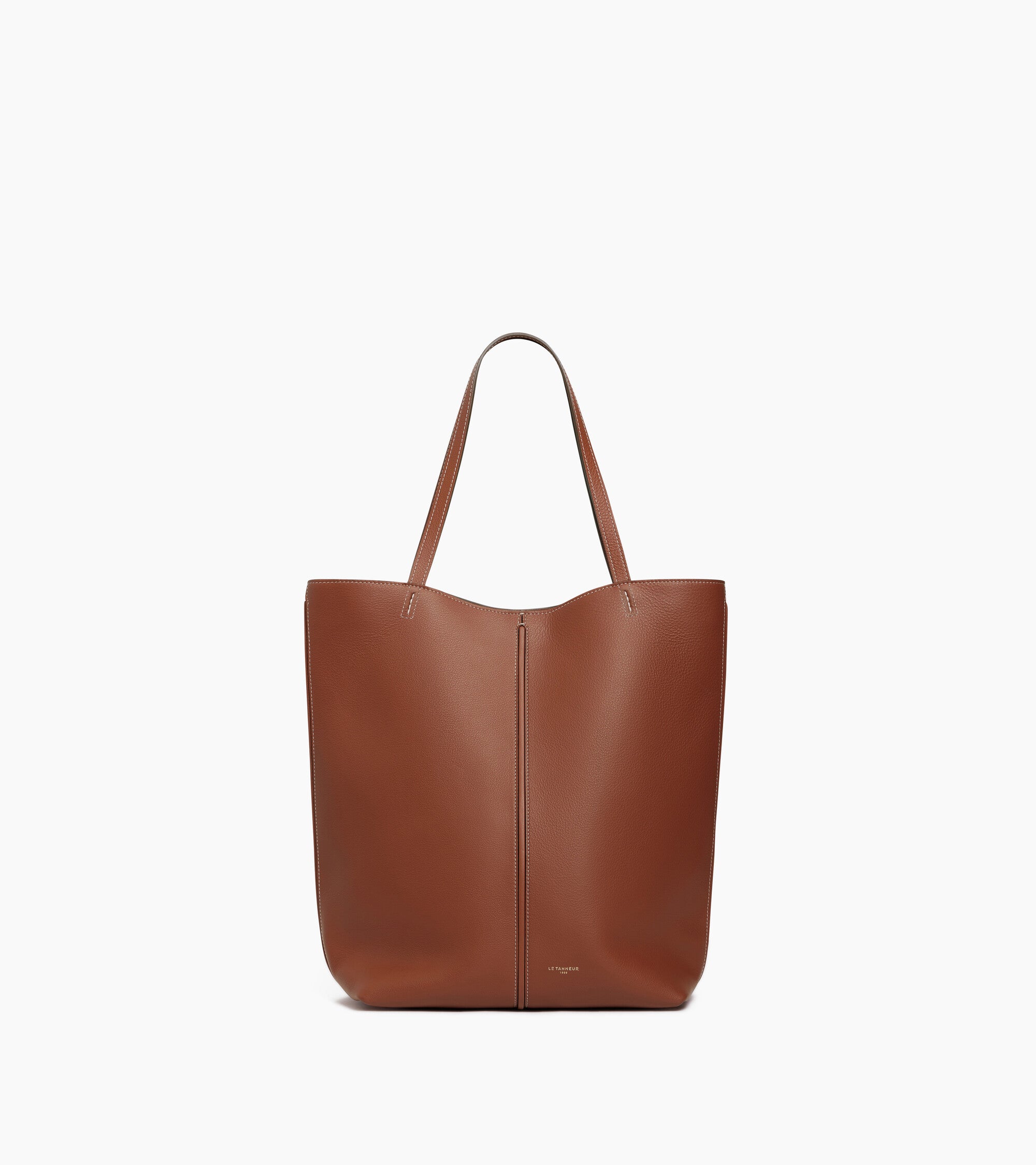 Le Tanneur Hortense Sac Cabas Moyen Cuir Mahogany Brown