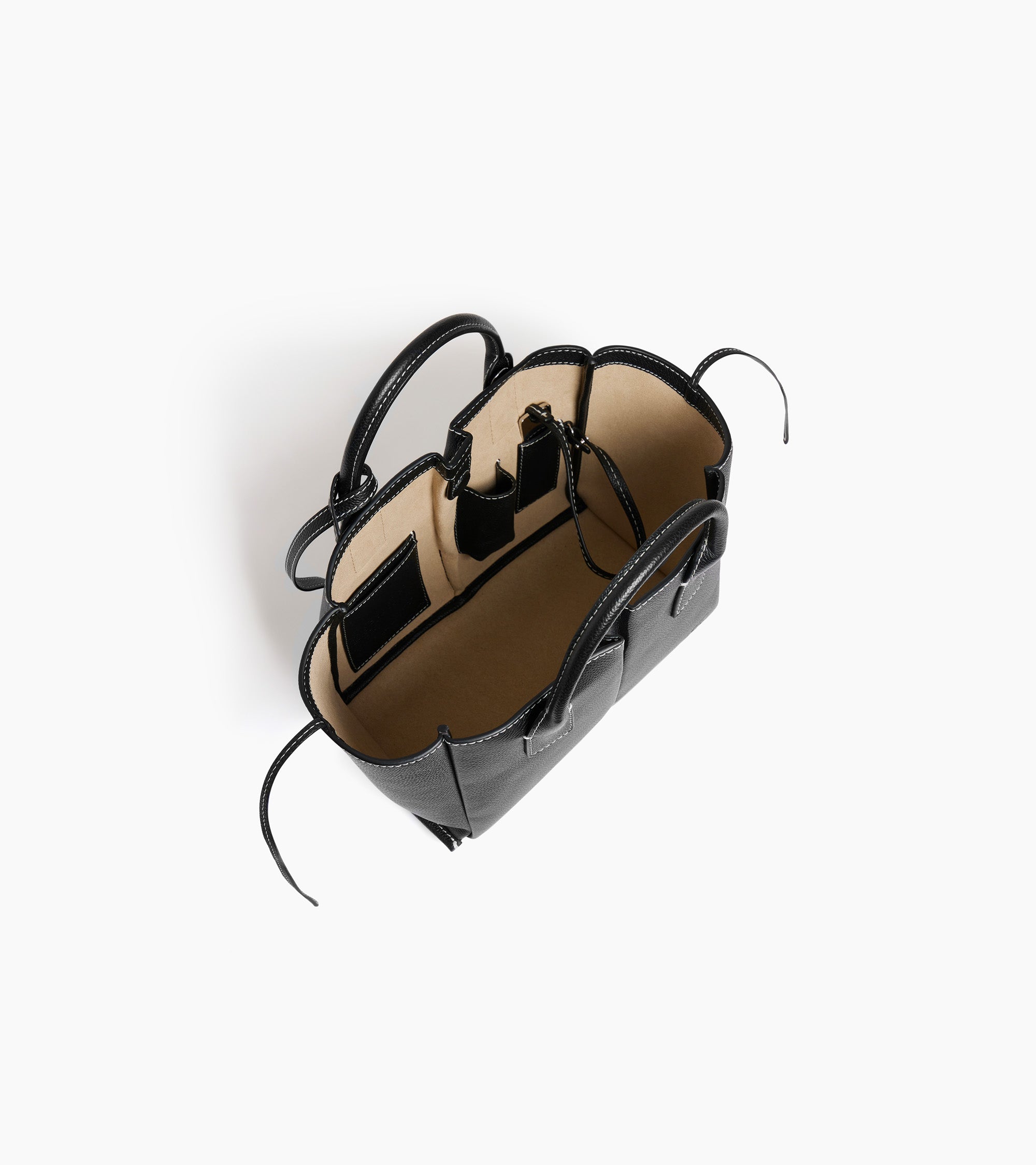 Le Tanneur Elena petit sac à main cuir grainé noir