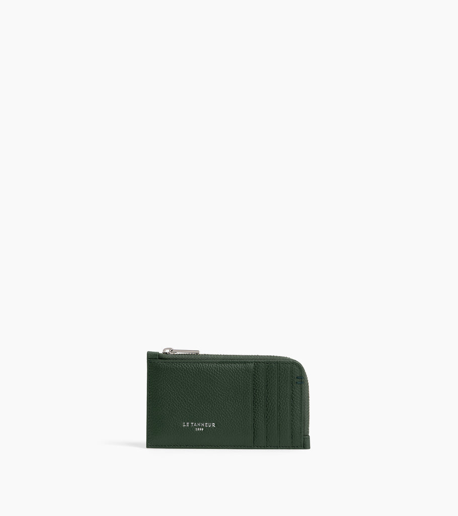 Le Tanneur Lucien porte-cartes cuir grainé grand zippé