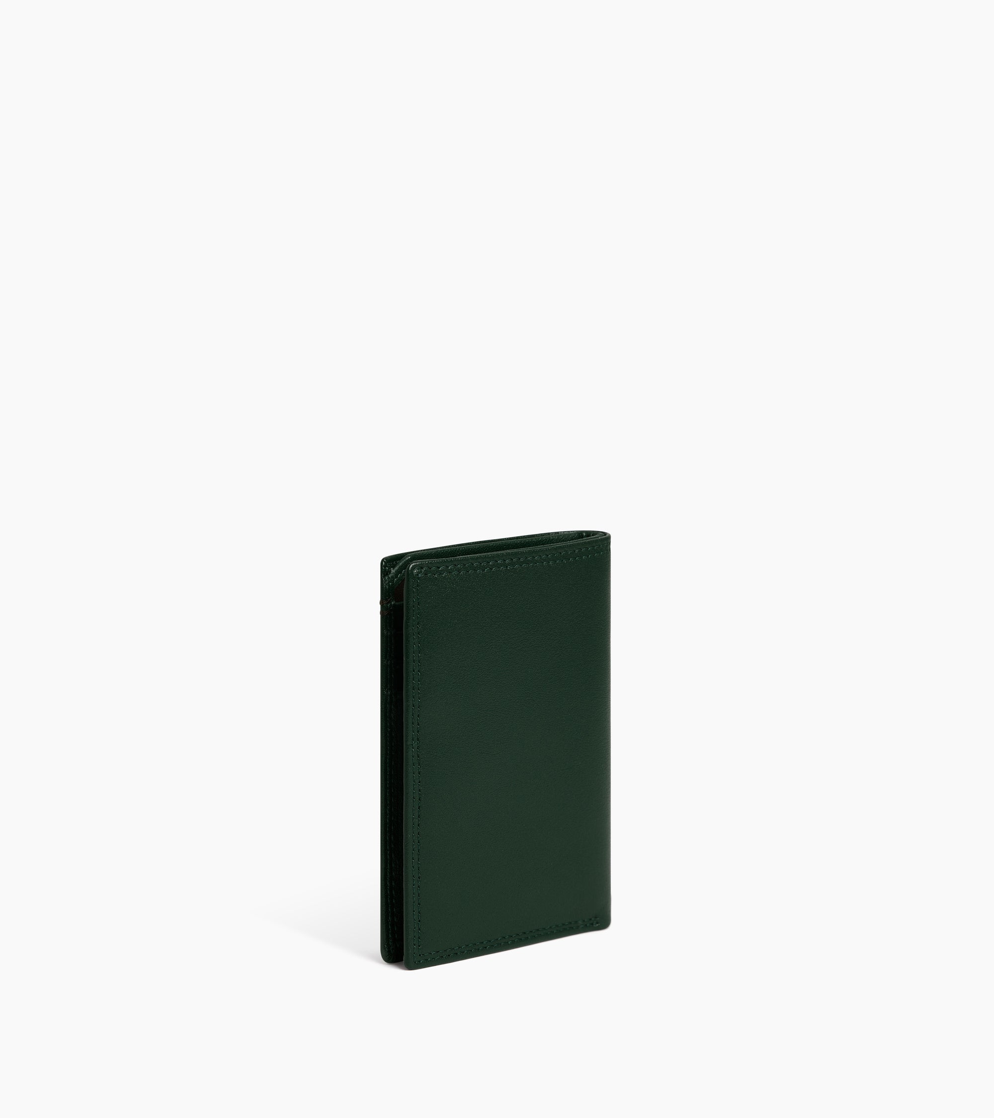 Le Tanneur Martin portefeuille vertical cuir vert RFID