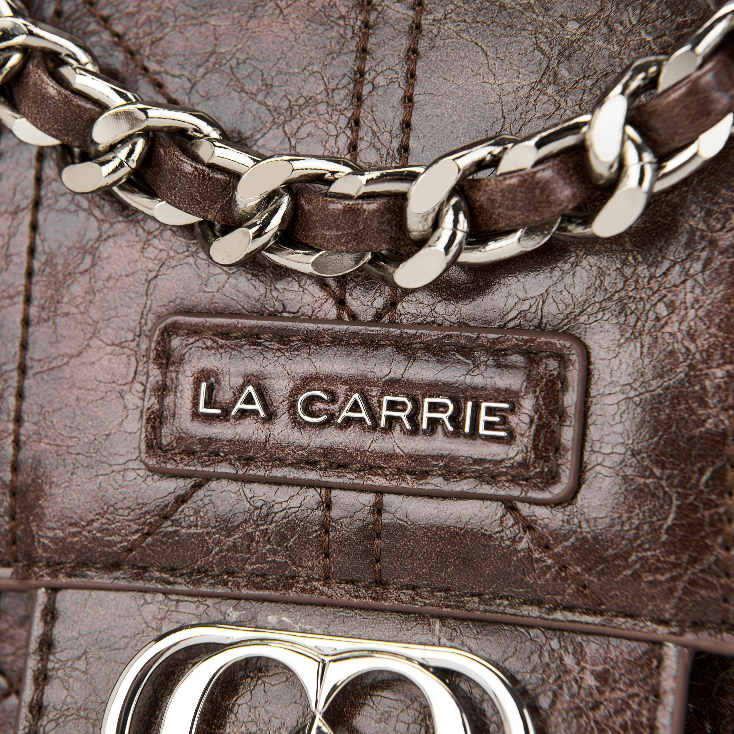 La Carrie Atena Spiderweb sac shopping marron PU