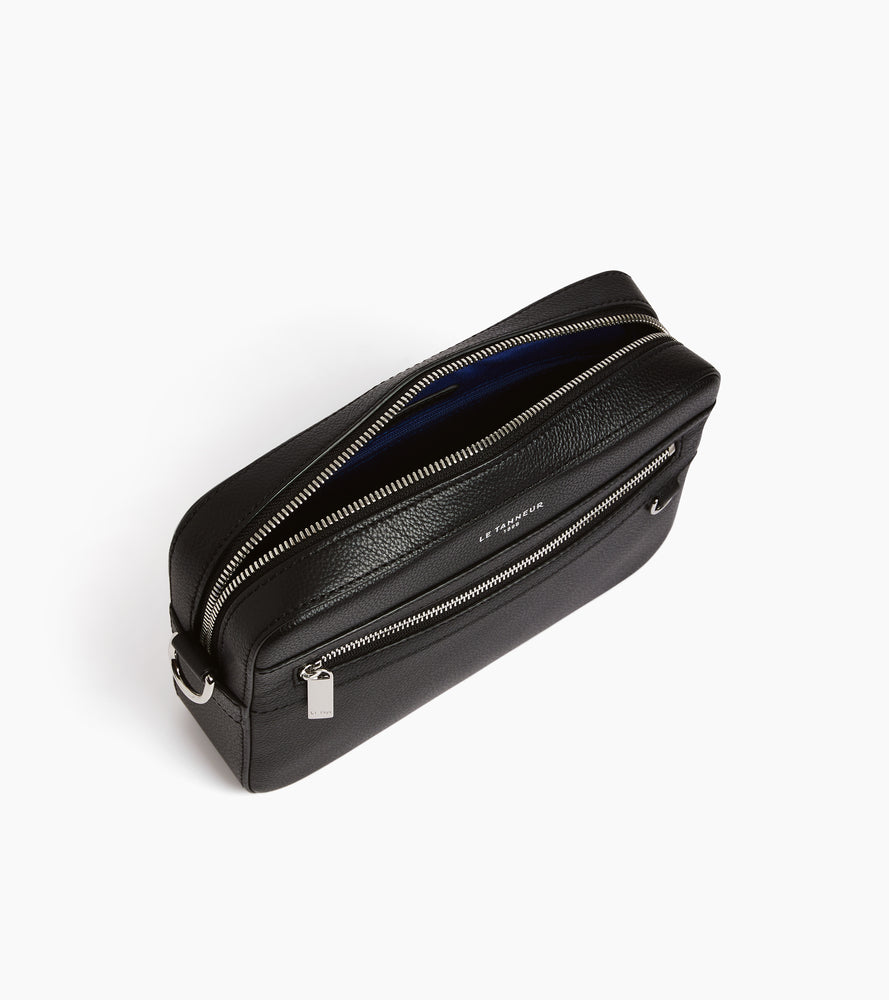 Le Tanneur Emile petite sacoche cuir grainé noir bandoulière