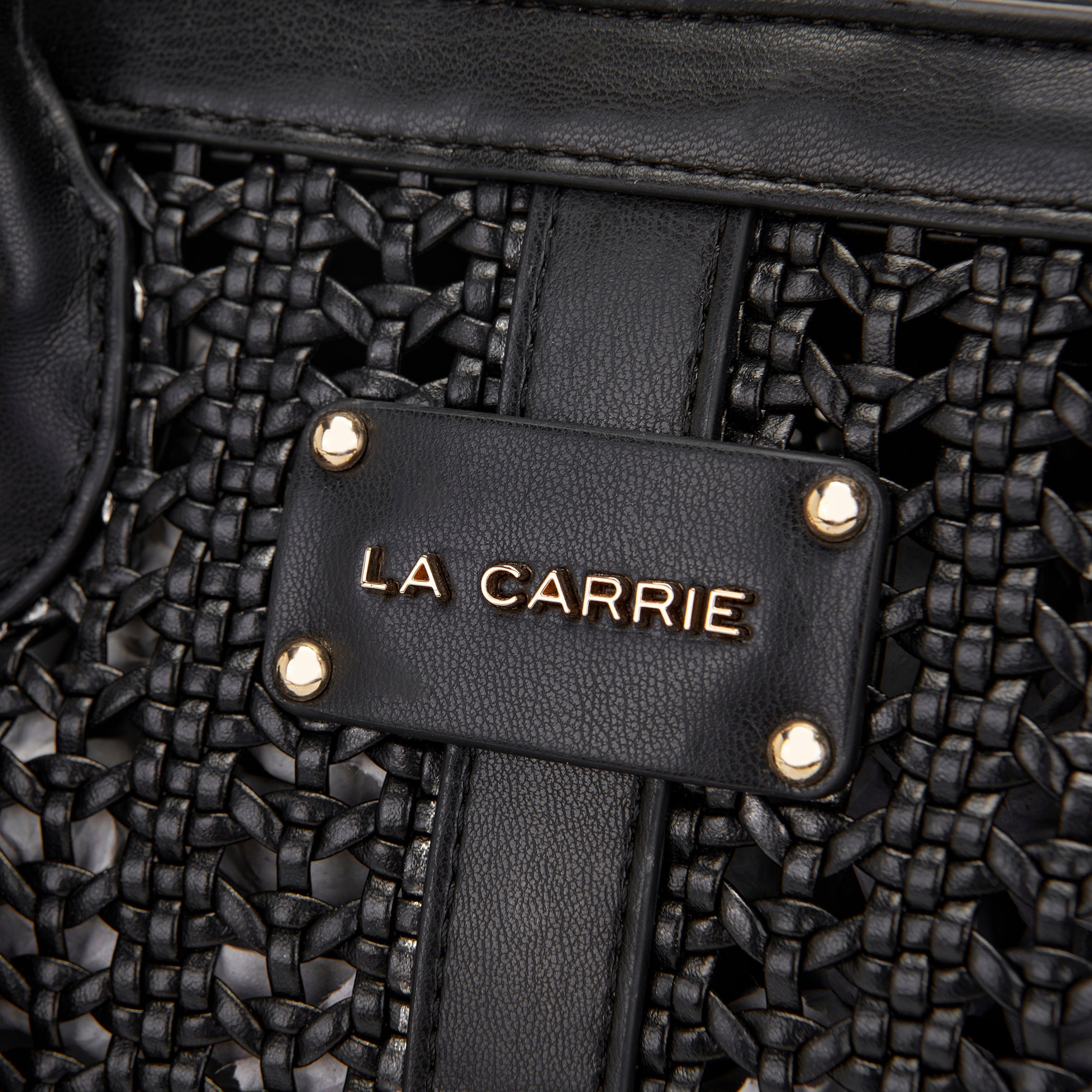 La Carrie Woven sac cabas noir tressé grand