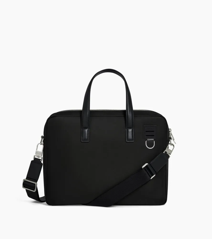 Le Tanneur Basile porte-documents toile nylon cuir 15" Black