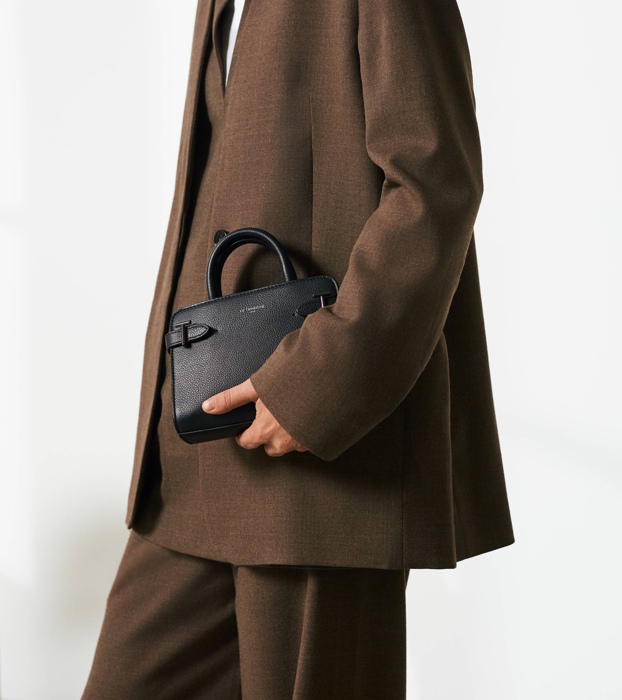 Le Tanneur Emilie mini sac cuir grainé noir bandoulière
