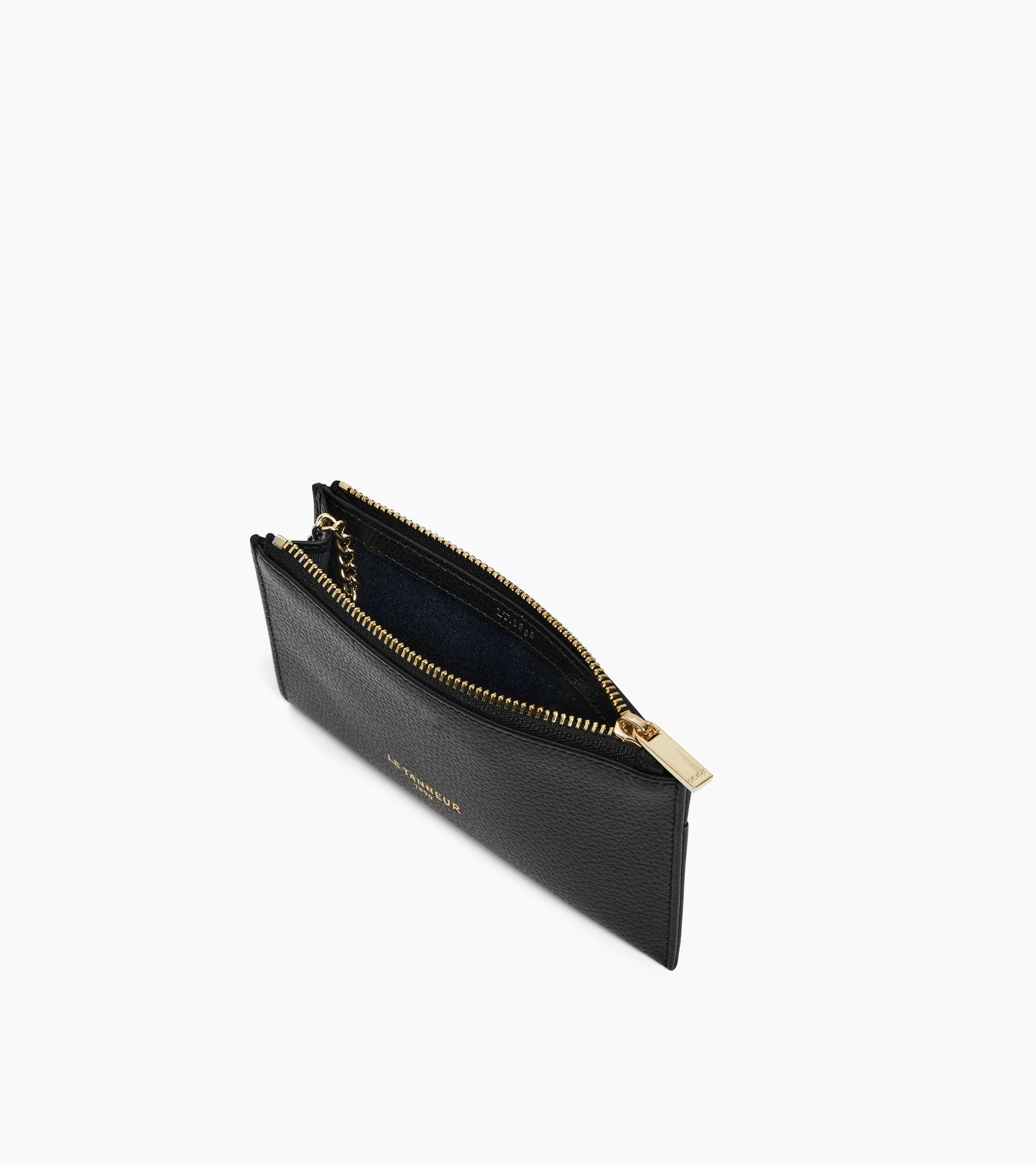 Le Tanneur Albertine étui clés zippé cuir grainé noir