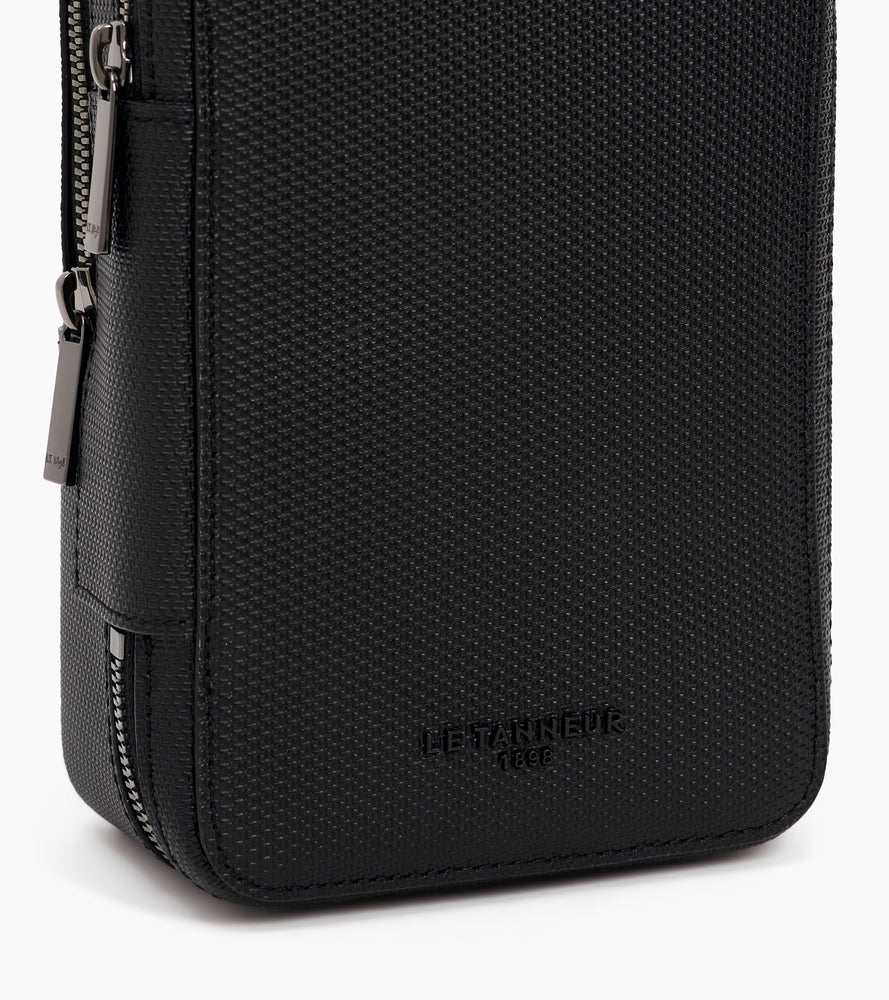 Le Tanneur Emile Sacoche sling cuir noir signature T