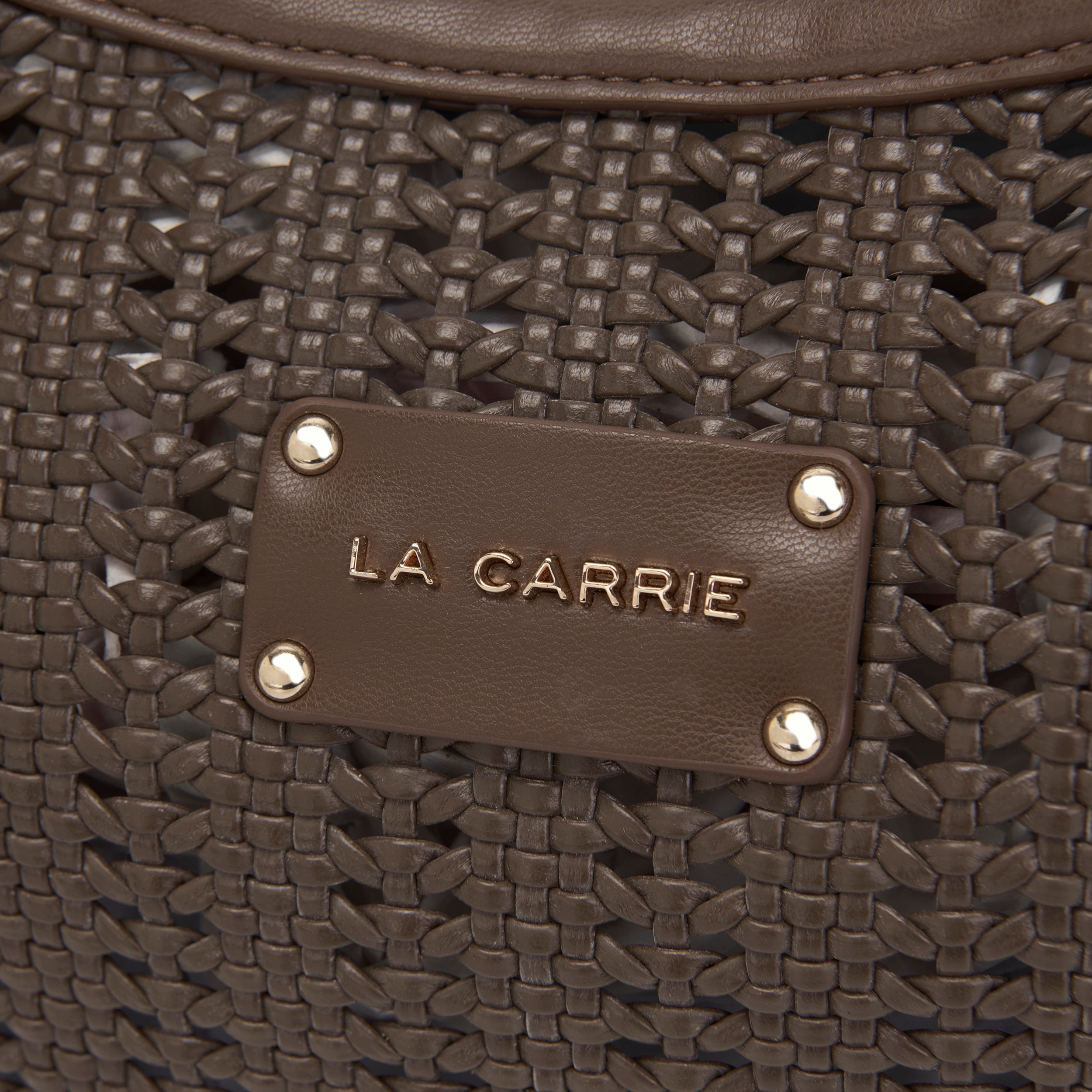 La Carrie Bag Woven sac épaule marron 32x12x21cm