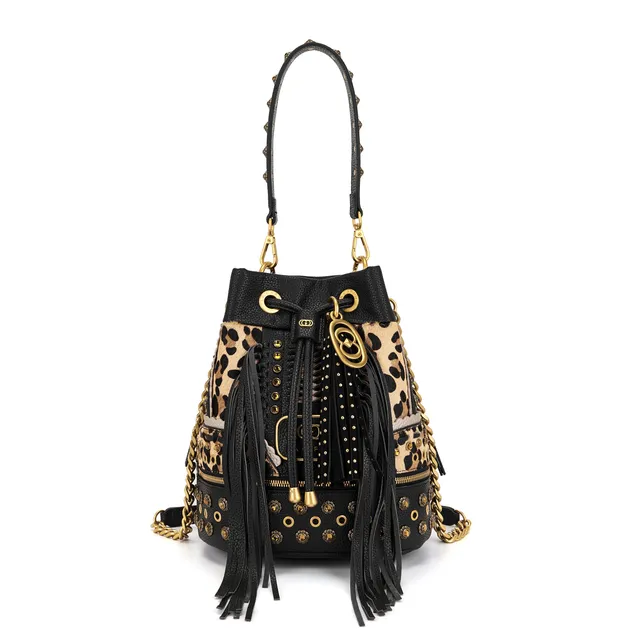 La Carrie Jungle sac seau léopard 26x19x28cm