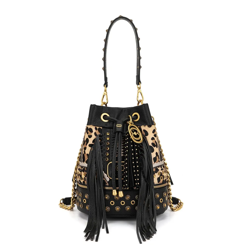 La Carrie Jungle sac seau léopard 26x19x28cm