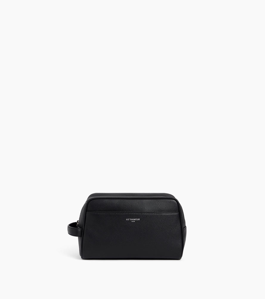 Le Tanneur trousse de toilette cuir grainé noir Black