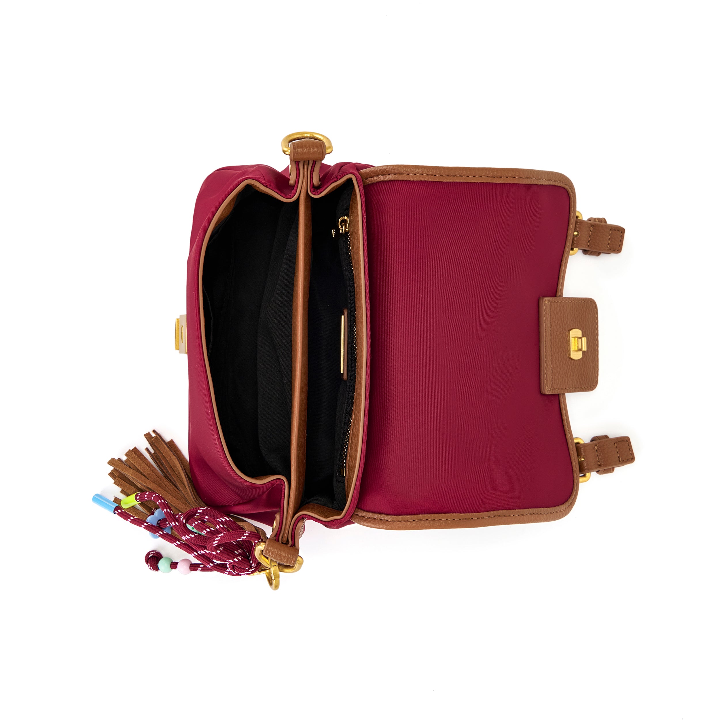 La Carrie Bag Atena Dark Wave cabas nylon burgundy