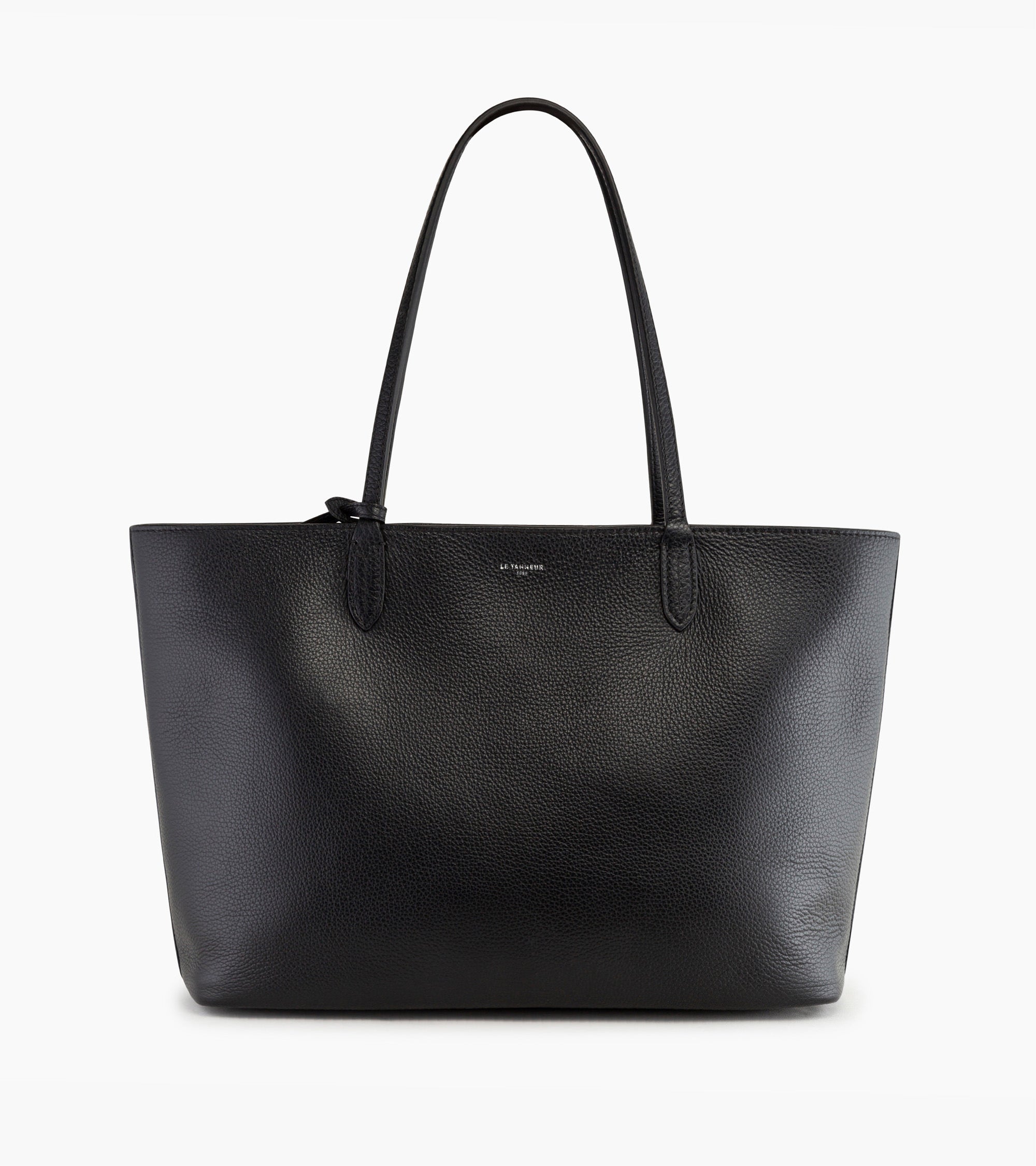 Le Tanneur Louise grand cabas cuir grainé Black Le Bleu 16"