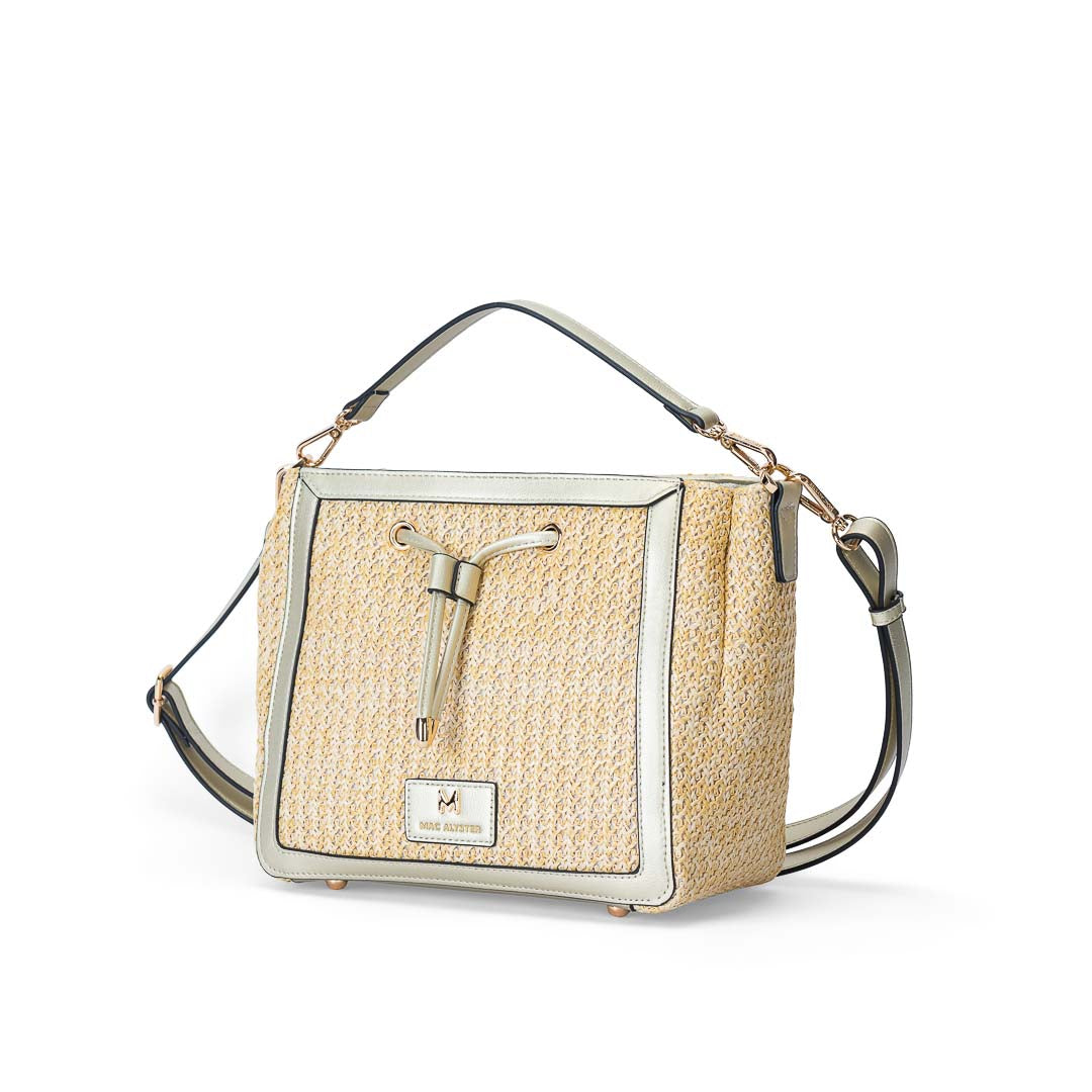 MAC ALYSTER Venise sac trotteur Doré raphia 24,5 cm