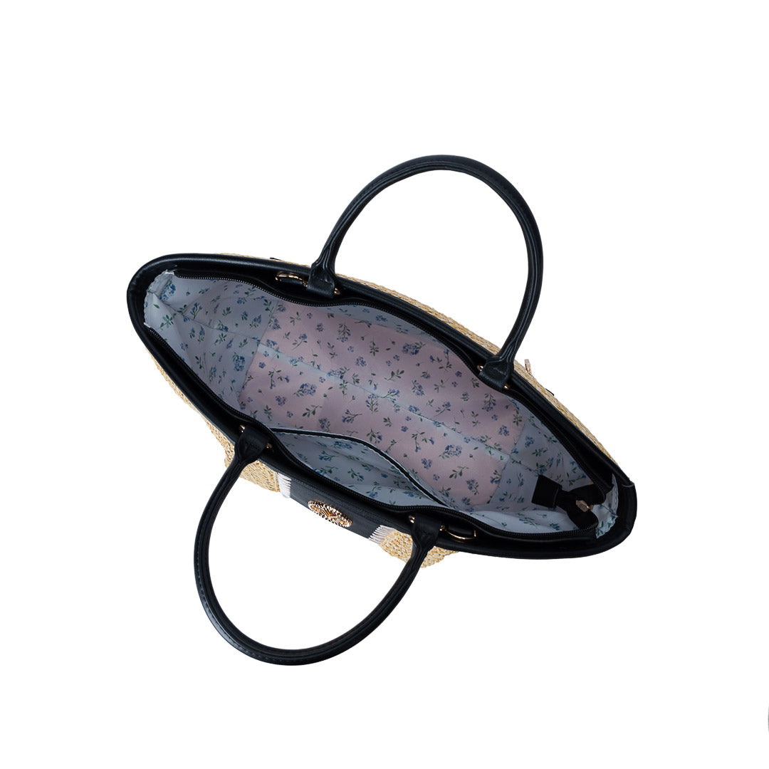 MAC ALYSTER SAINT-MARTIN sac main Noir paille tressée