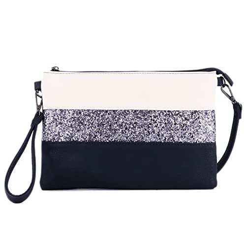 Gallantry Sacs Bandoulière Paillette Soirée Bleu Blanc 28.5x18cm