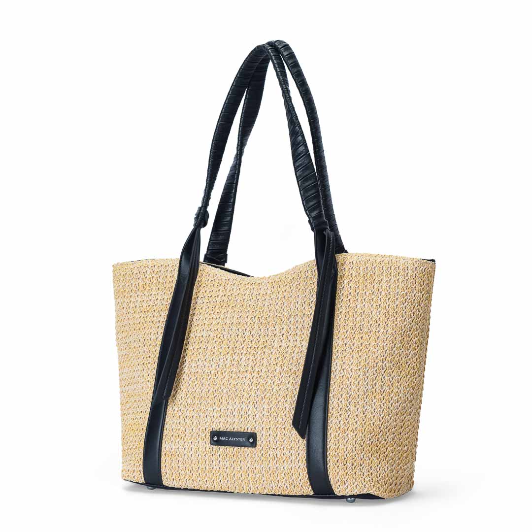 MAC ALYSTER SAINT-MALO sac shopping cognac paille