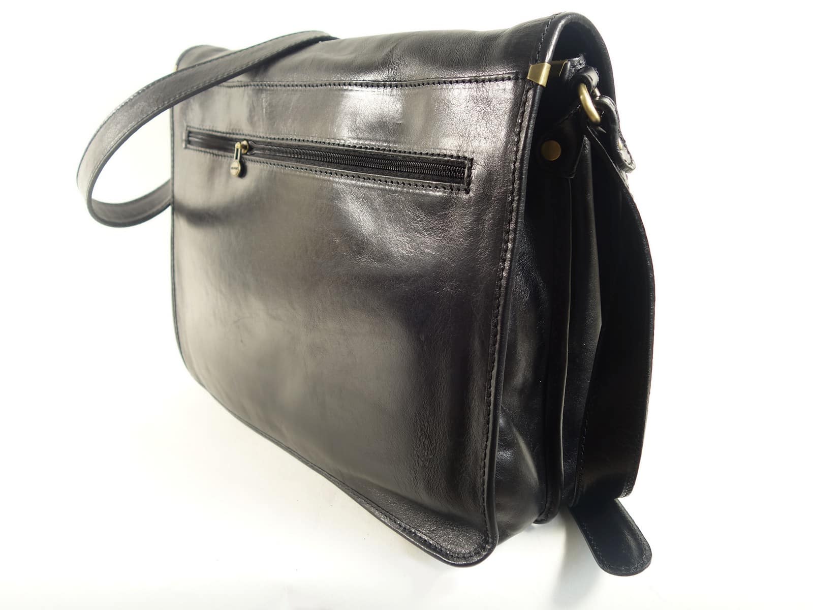 Collection Esprit Cuir Firenze sac bandoulière cuir noir A4 15 pouces