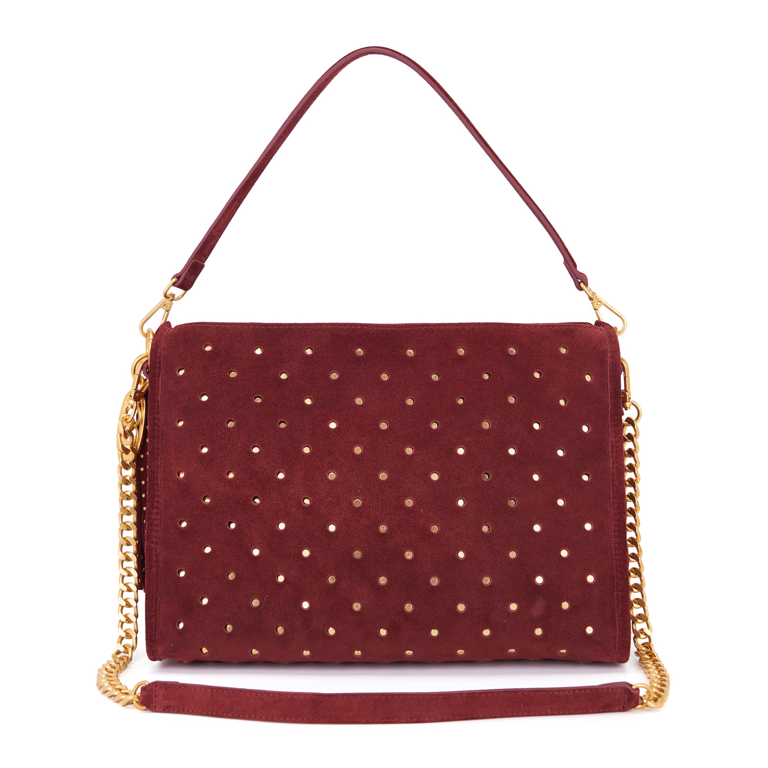La Carrie Downtown sac épaule bordeaux 34x23 cm suède