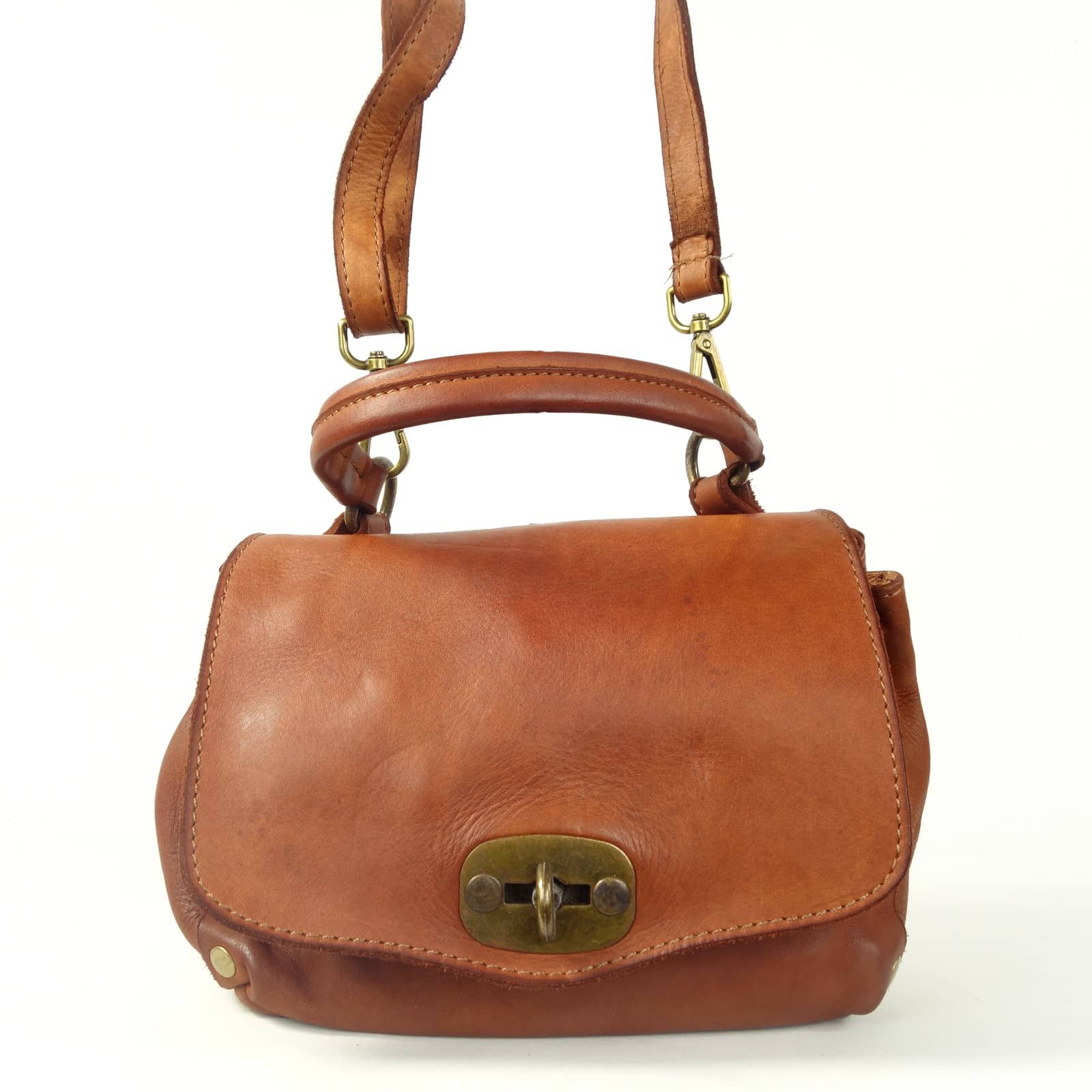 Collection Esprit Cuir SARA mini sac bandoulière naturel cuir