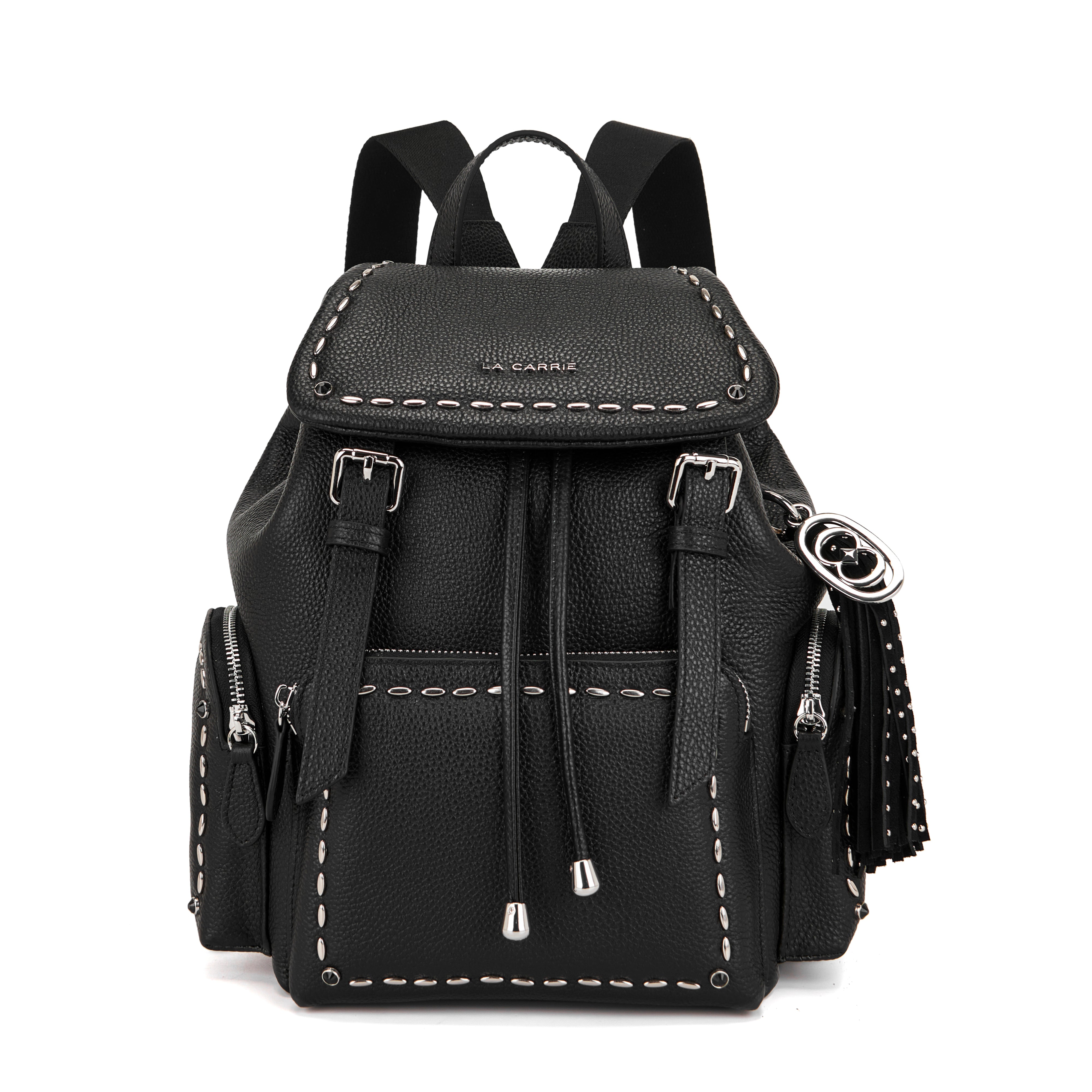 La Carrie Rock sac a dos noir cuir 27x12x31