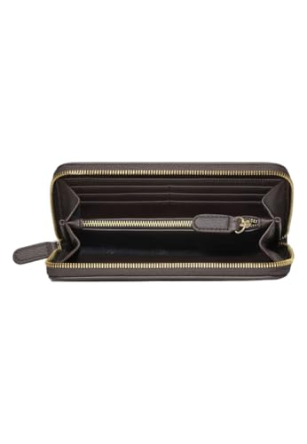 Braccialini Monogram A23BR06 portefeuille zip marron cuir