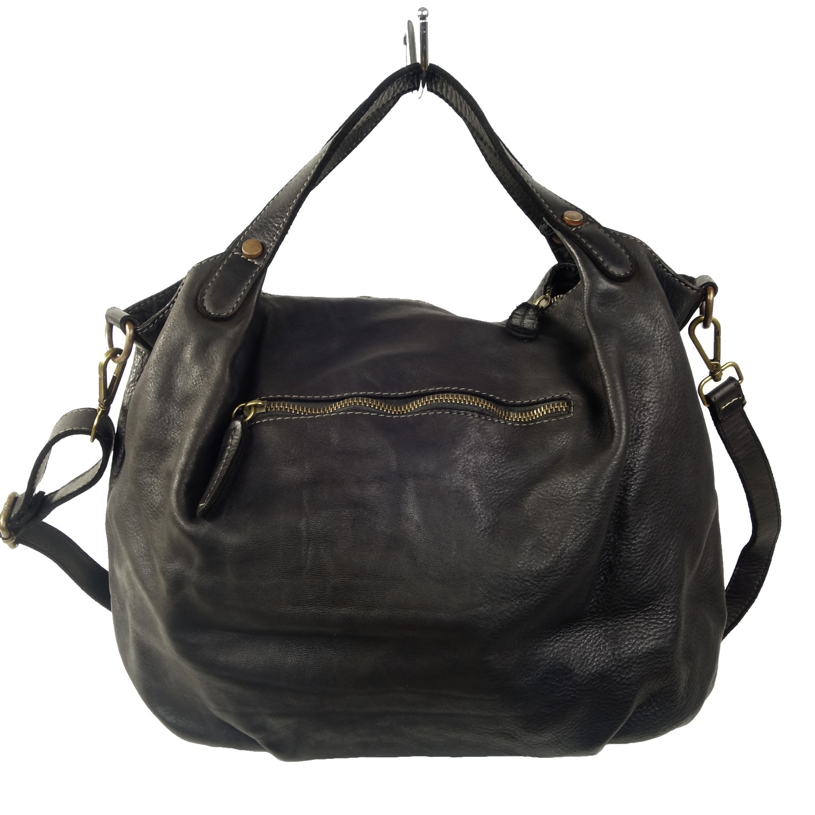 Collection Esprit Cuir MANUELA grand sac cuir noir