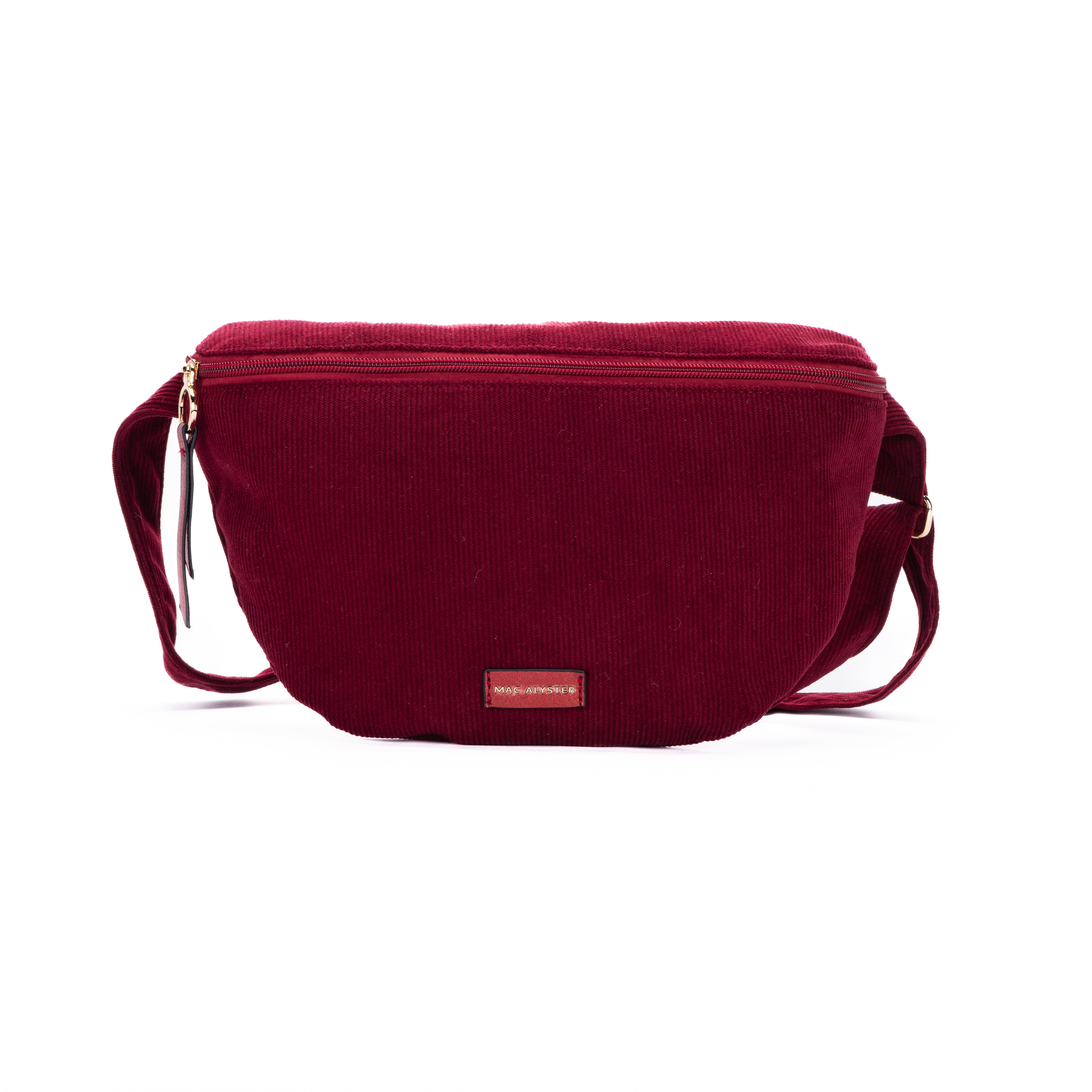 MAC ALYSTER Côtelé sac banane velours bordeaux