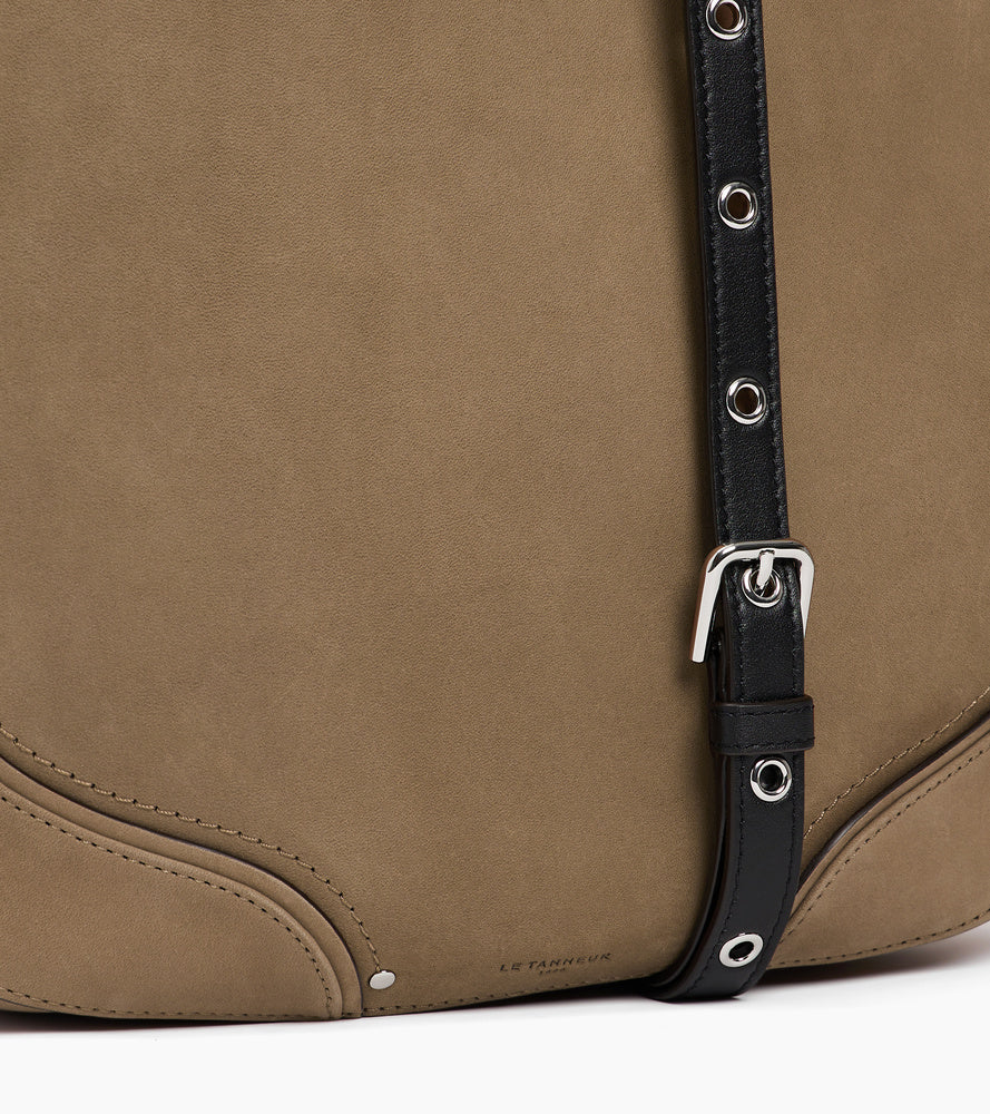 Le Tanneur Ella Sac Hobo Moyen Cuir Lisse Nubuck Femme