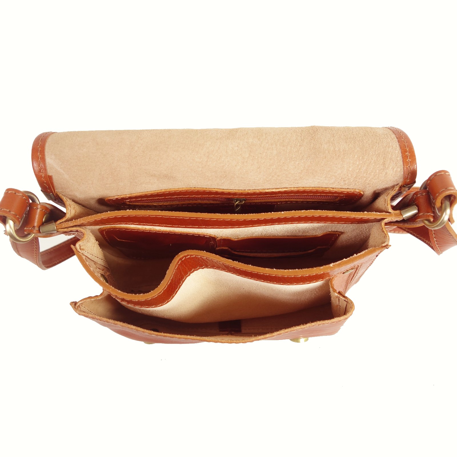Esprit Cuir Lisbona besace cuir cognac mini