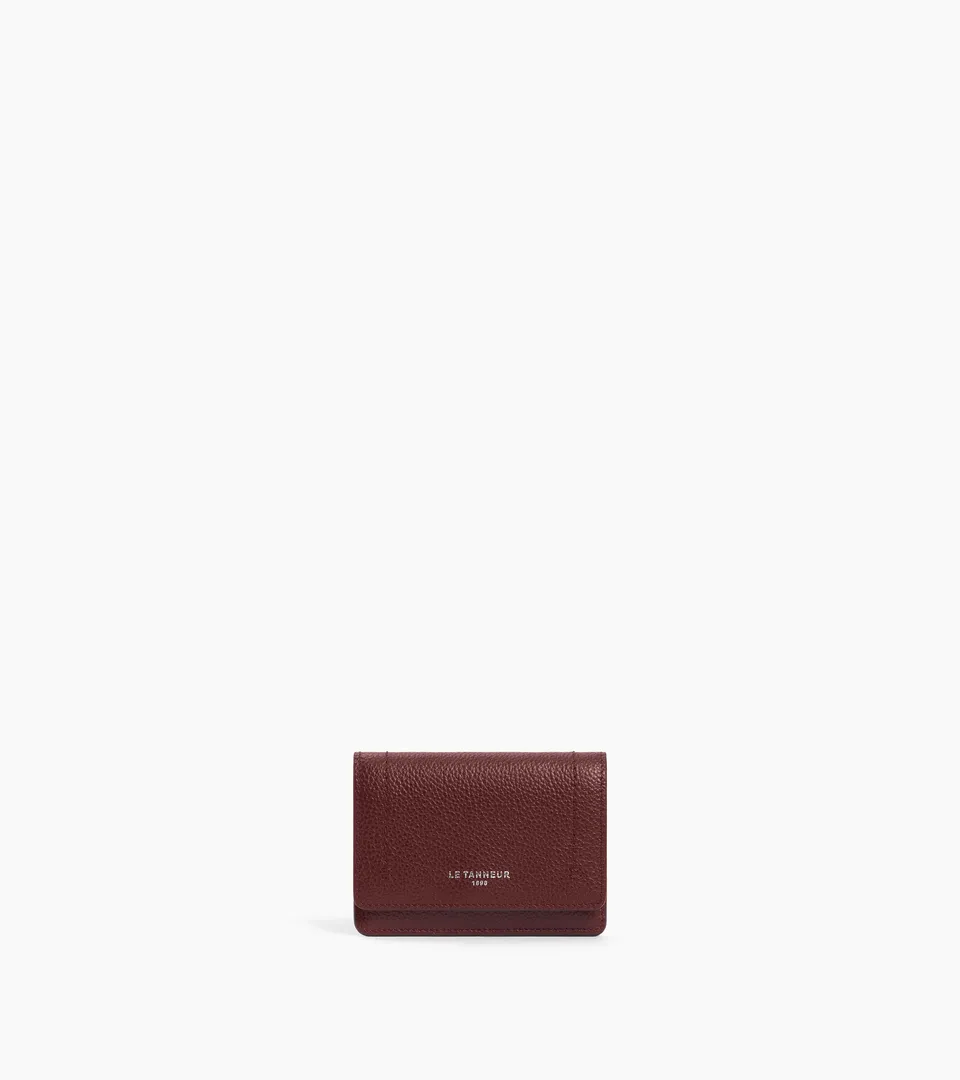 Le Tanneur Louison porte-cartes cuir grainé Rouge Revolution