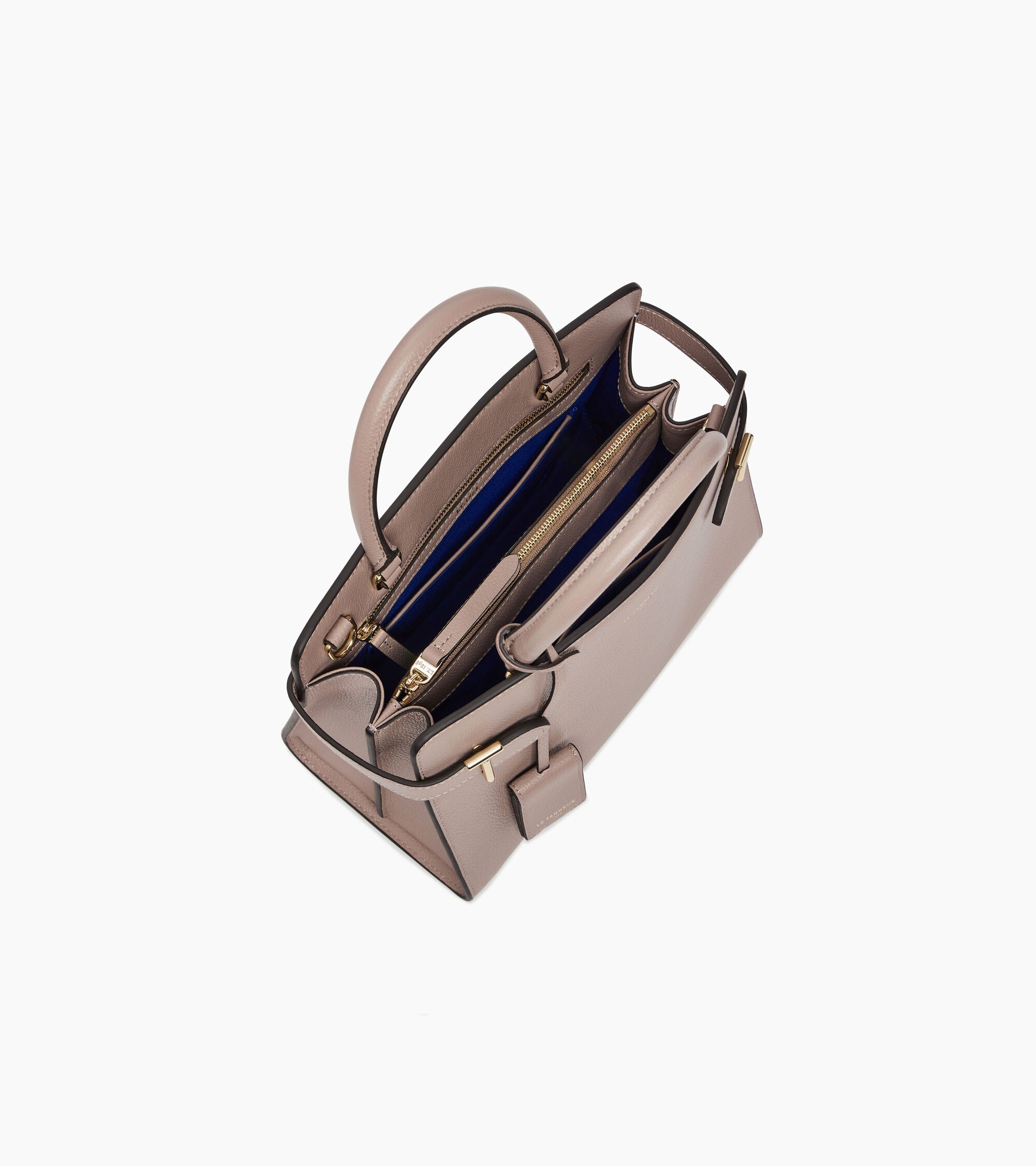 Le Tanneur Emilie sac main cuir grainé moyen Fossil Grey