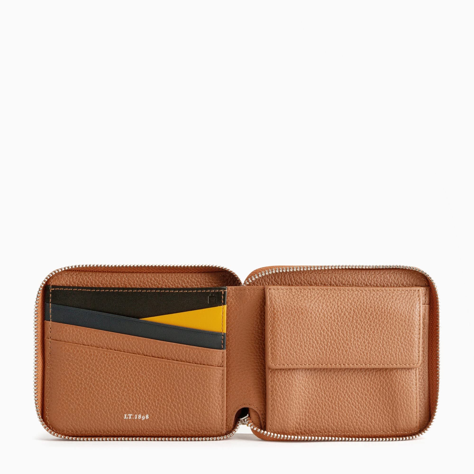 Le Tanneur Nathan porte-monnaie zippé cuir grainé 12 cm