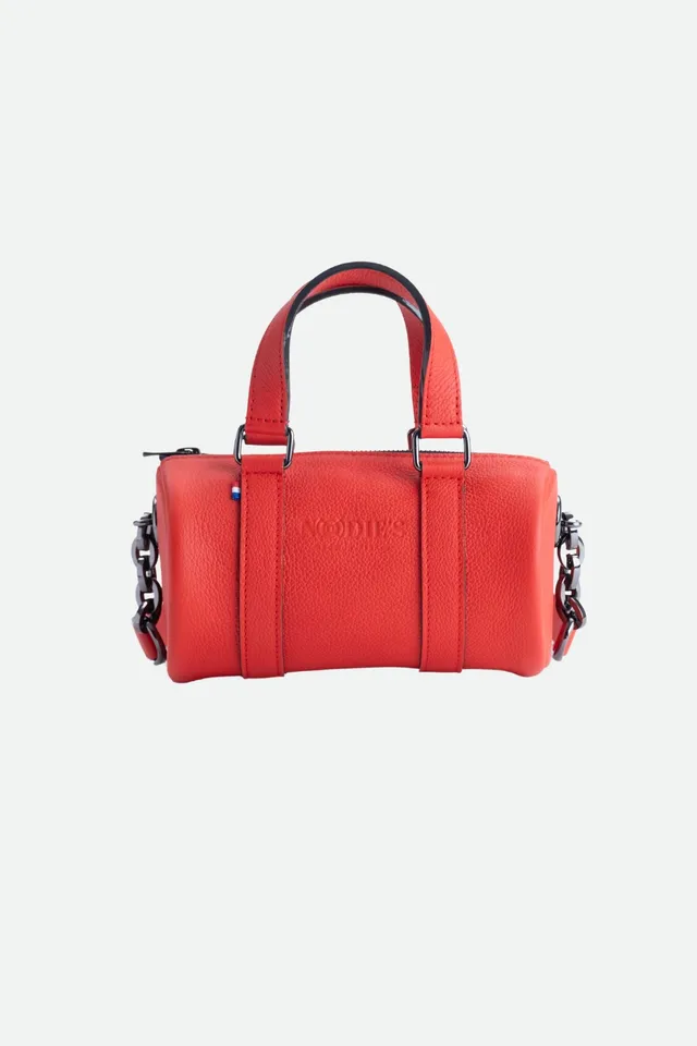 Nodie's Jim nano sac bowling rouge grainé cuir