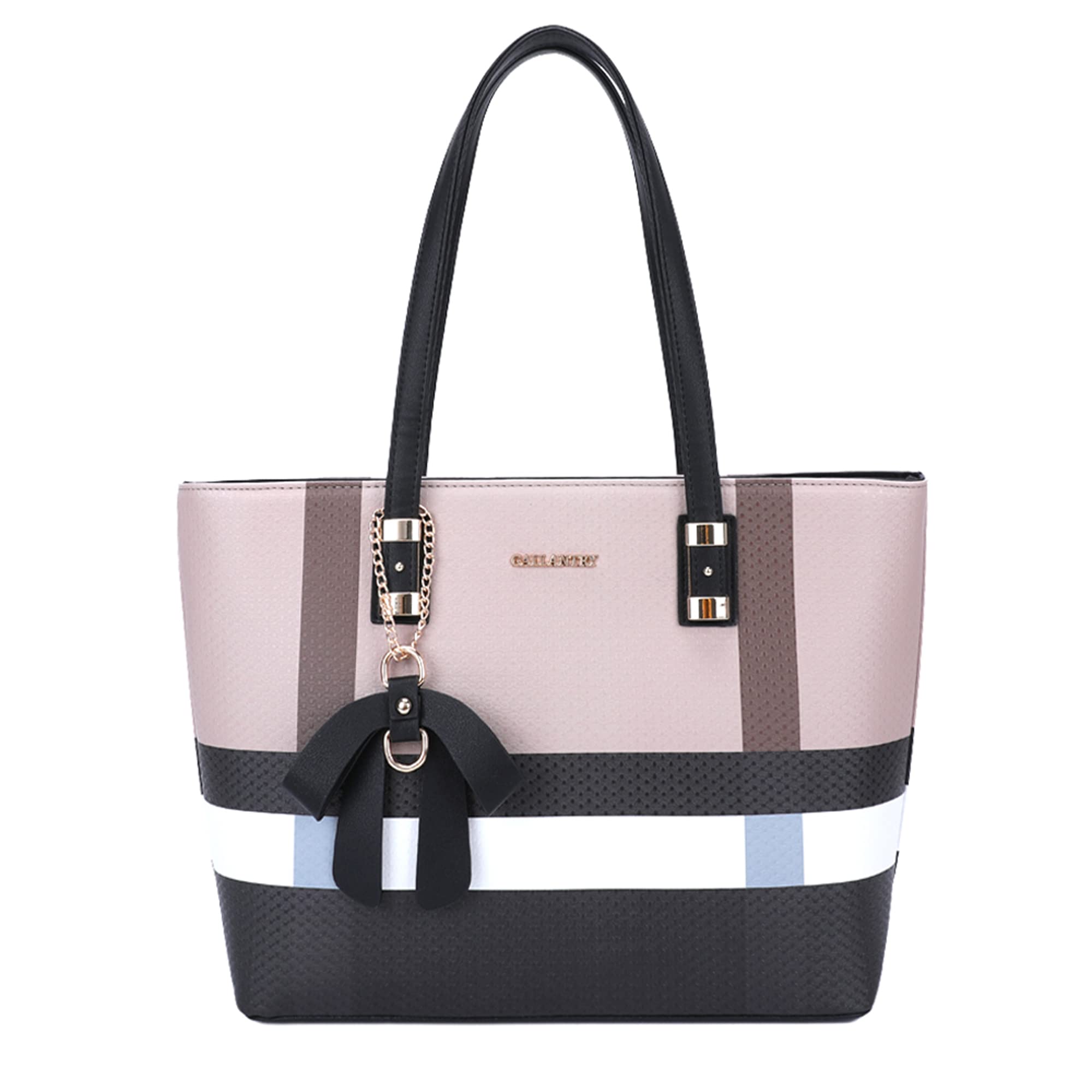 Gallantry Cabas Tote Bag cabas femme XL A4 camel rayures