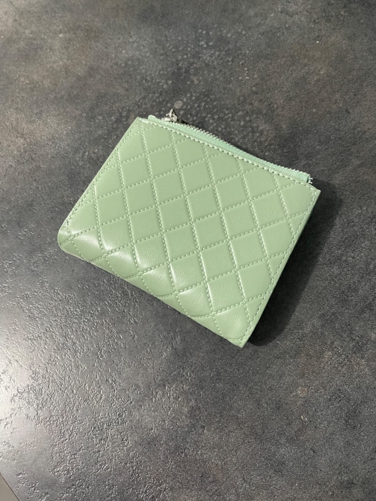 Gallantry Accessoires portefeuille matelassé vert d'eau 12 cm