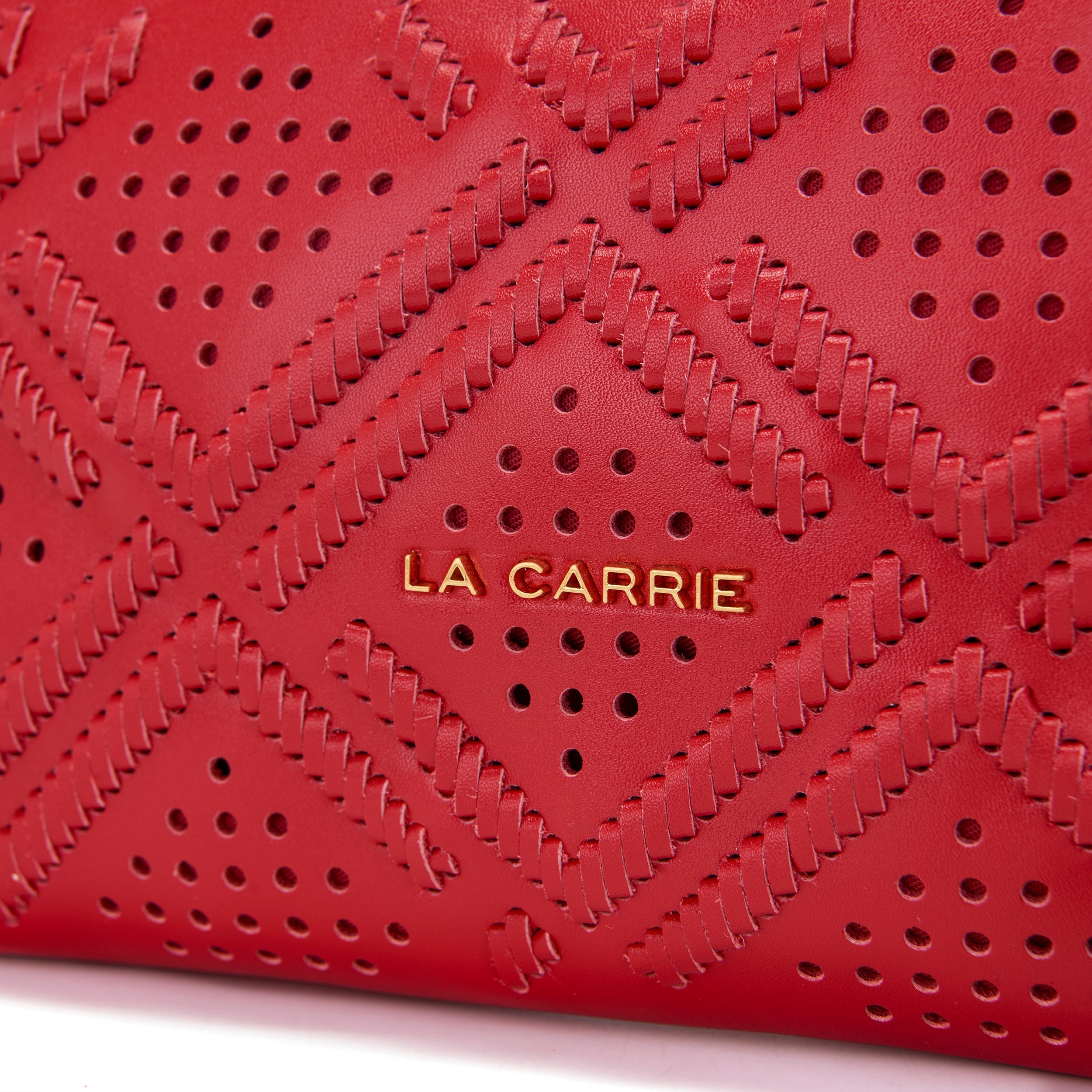La Carrie Labyrinth portefeuille cuir rouge 25x4