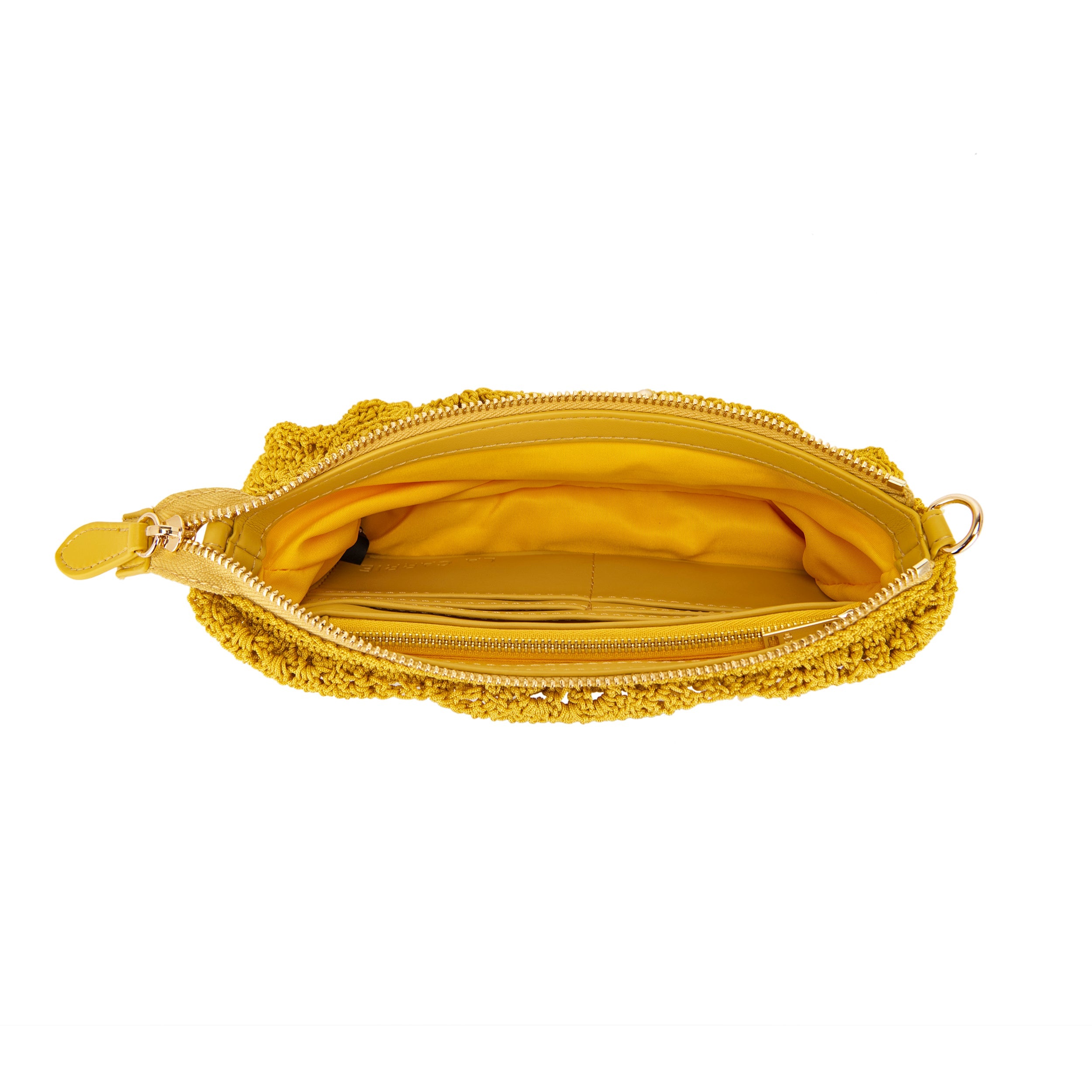 La Carrie Bag Cross Road pochette jaune 24x13cm crochet