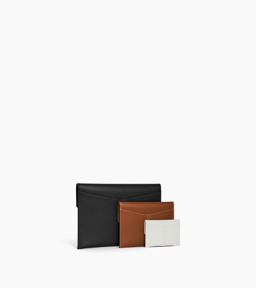 Le Tanneur Charlotte Trio Pochettes Cuir Black Tan Chalk