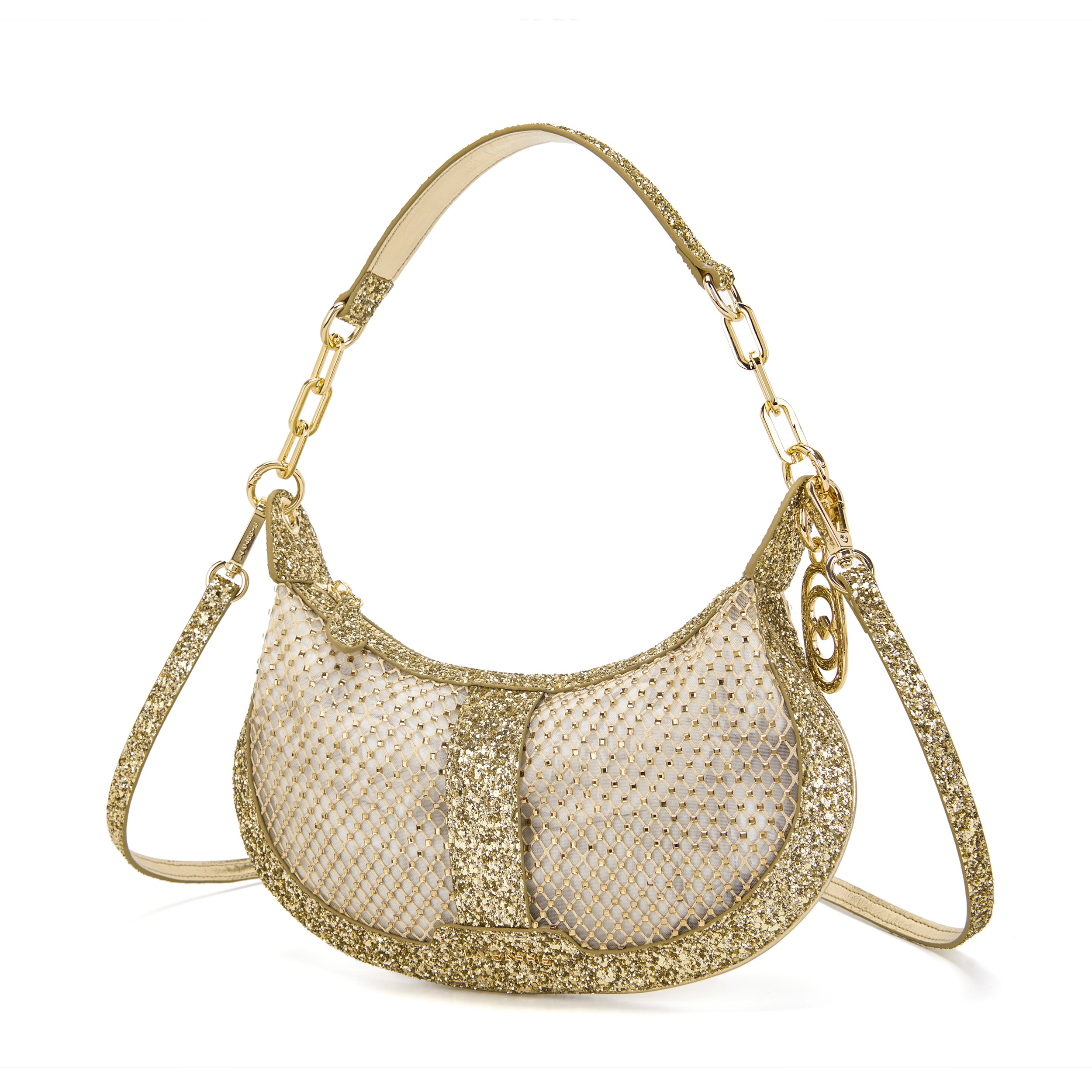 La Carrie Night Edition sac épaule gold résille 29 cm